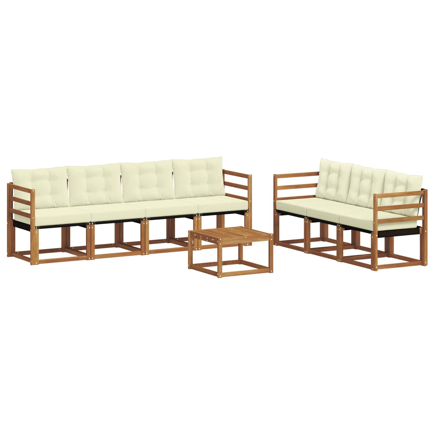 Buiten bankenset met kussen 8 pcs Natuurlijk en Crème is nu te koop bij PeponiXL, paradijselijk wonen!