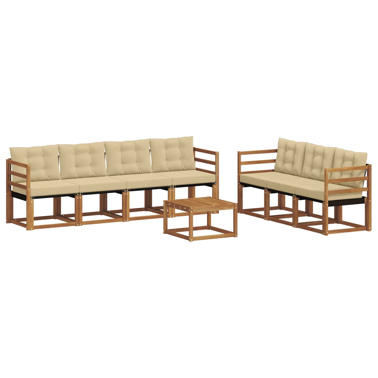 Buiten bankenset met kussen 8 pcs Natuurlijk en Beige is nu te koop bij PeponiXL, paradijselijk wonen!