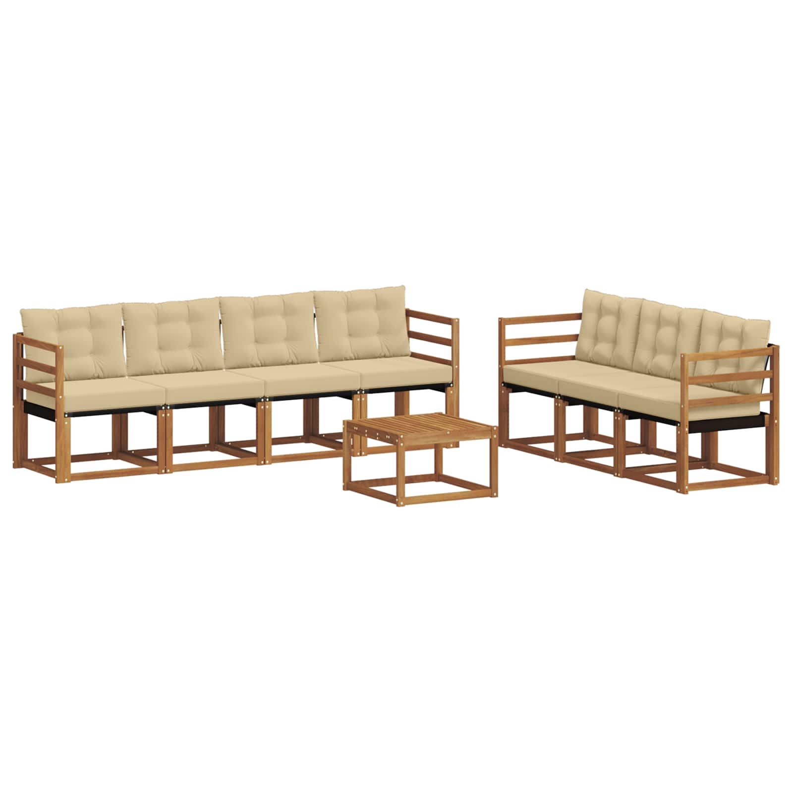 Buiten bankenset met kussen 8 pcs Natuurlijk en Beige is nu te koop bij PeponiXL, paradijselijk wonen!
