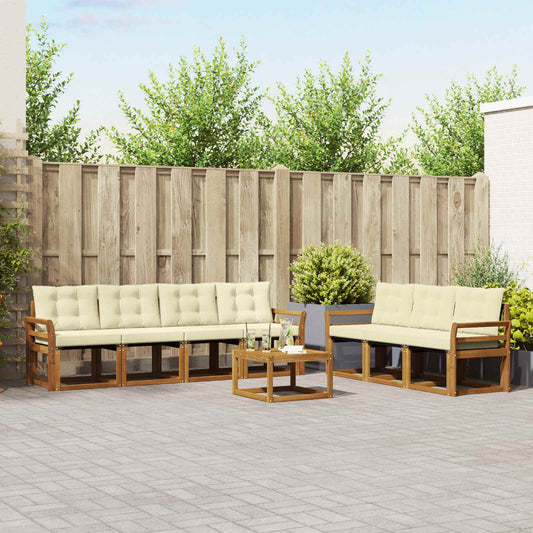 Buiten bankenset met kussen 8 pcs Natuurlijk en Crème is nu te koop bij PeponiXL, paradijselijk wonen!