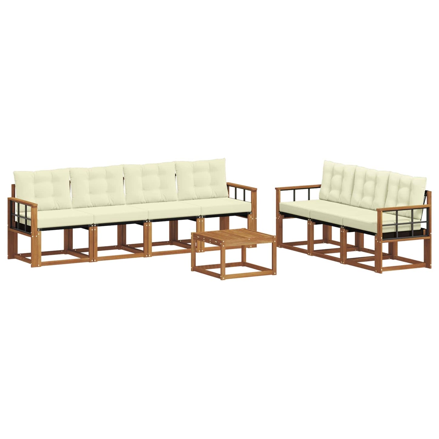 Buiten bankenset met kussen 8 pcs Natuurlijk en Crème is nu te koop bij PeponiXL, paradijselijk wonen!
