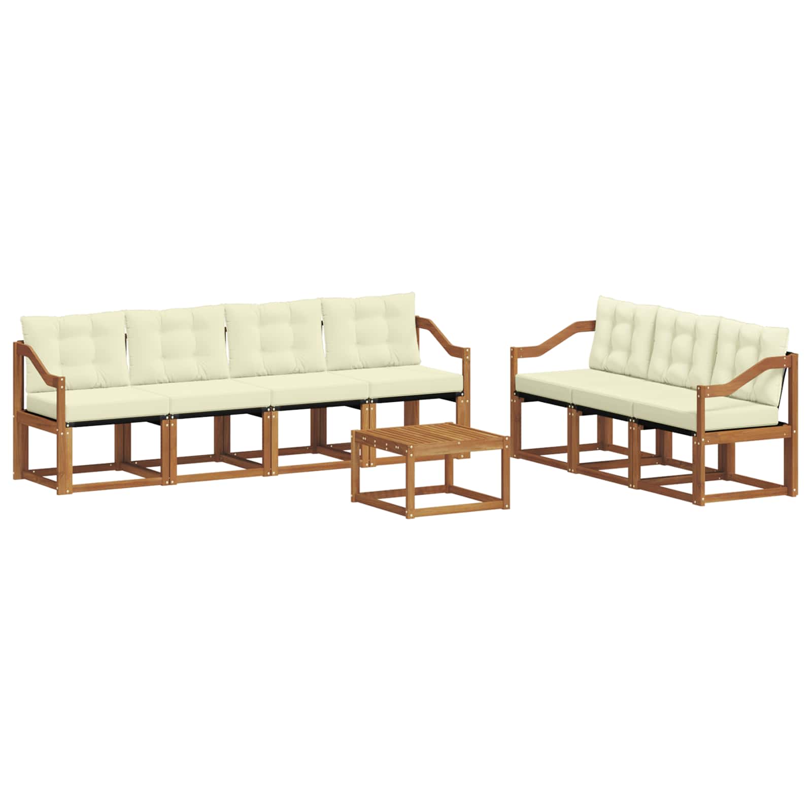 Buiten bankenset met kussen 8 pcs Natuurlijk en Crème is nu te koop bij PeponiXL, paradijselijk wonen!