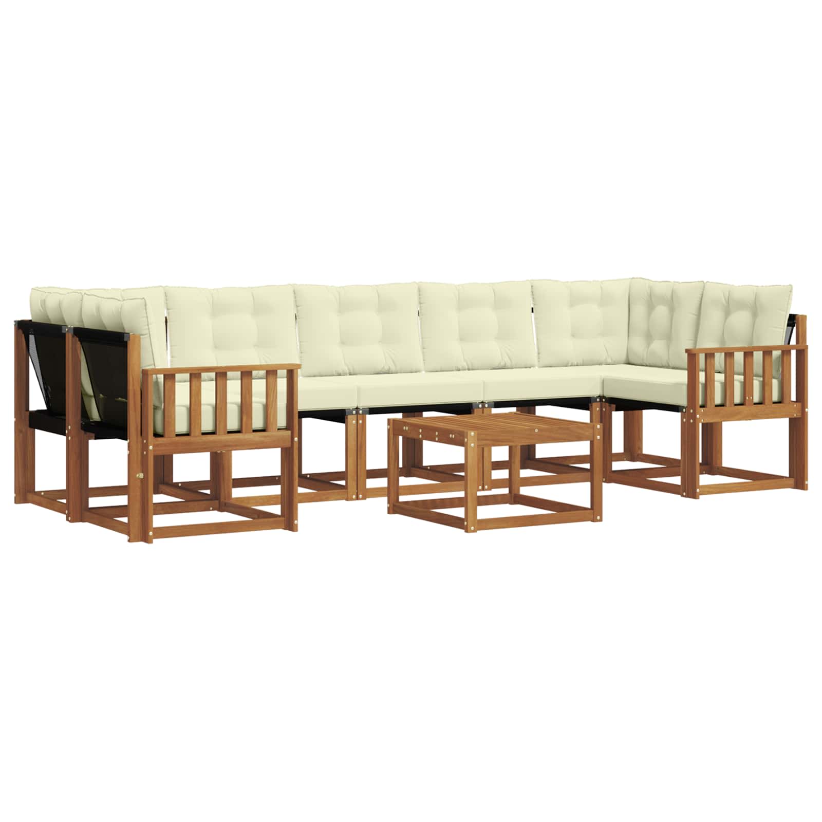 Buiten bankenset met kussen 8 pcs Natuurlijk en Crème is nu te koop bij PeponiXL, paradijselijk wonen!