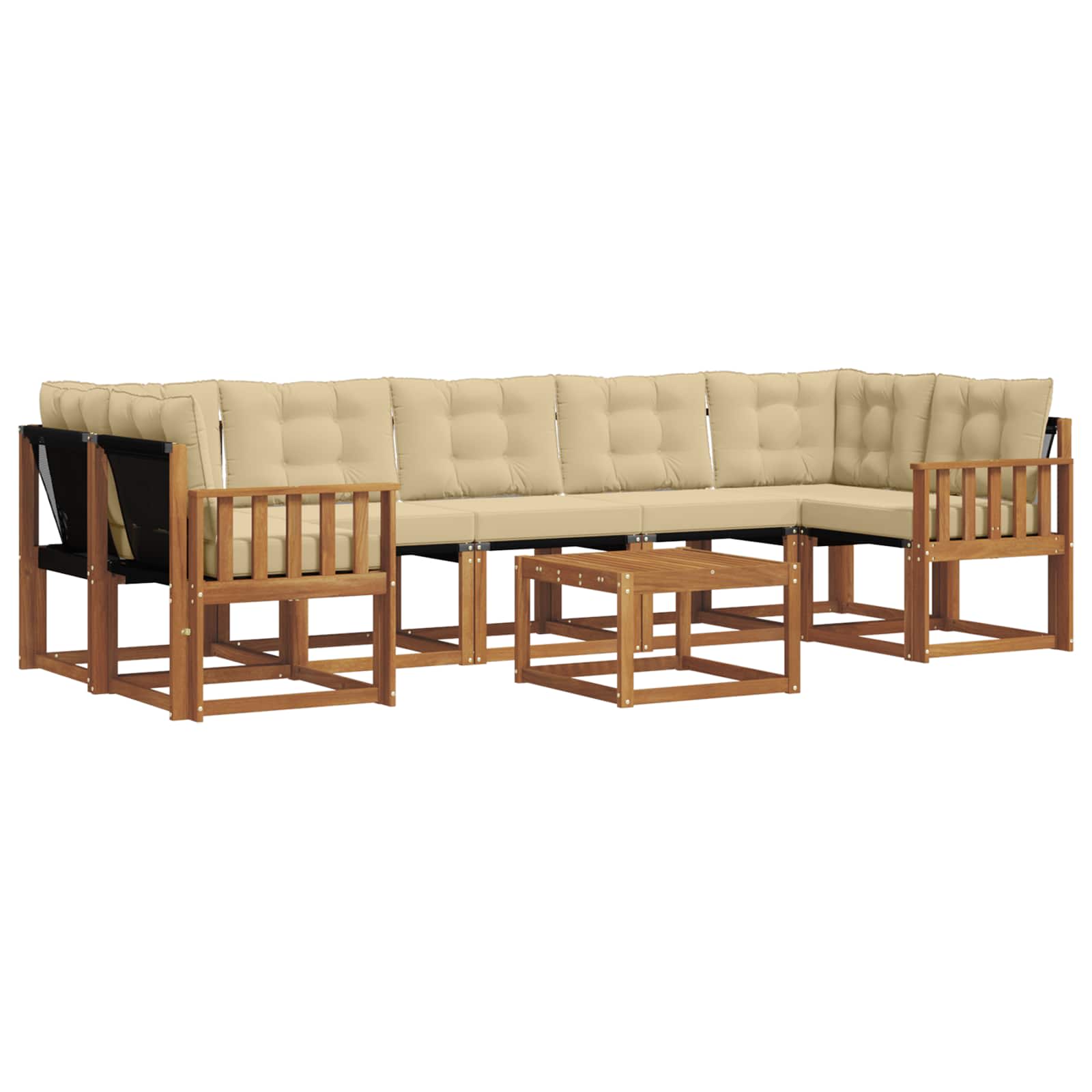 Buiten bankenset met kussen 8 pcs Natuurlijk en Beige is nu te koop bij PeponiXL, paradijselijk wonen!