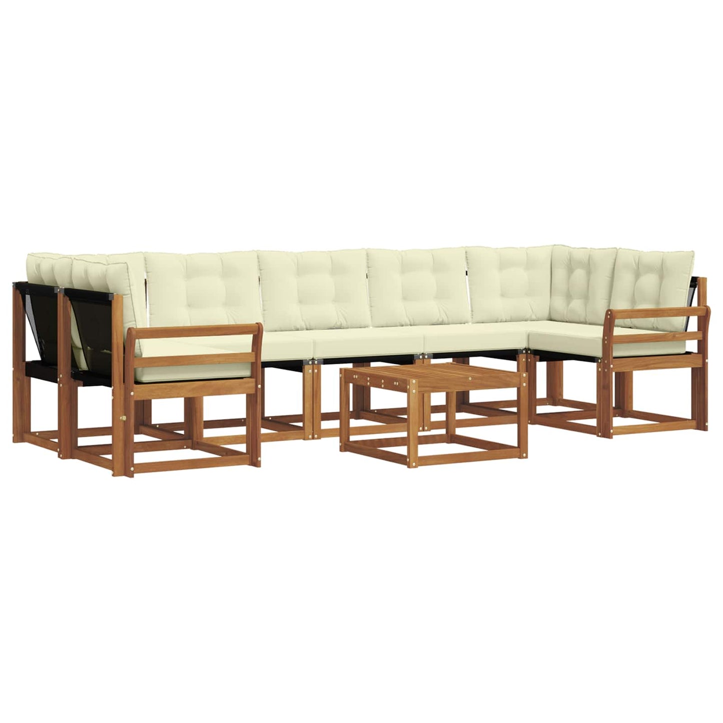 Buiten bankenset met kussen 8 pcs Natuurlijk en Crème is nu te koop bij PeponiXL, paradijselijk wonen!