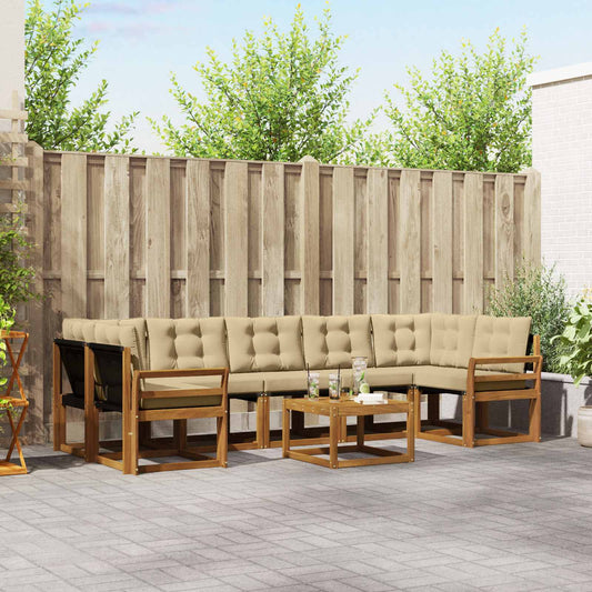Buiten bankenset met kussen 8 pcs Natuurlijk en Beige is nu te koop bij PeponiXL, paradijselijk wonen!