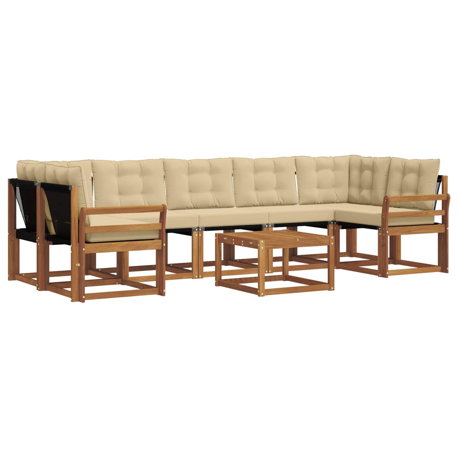Buiten bankenset met kussen 8 pcs Natuurlijk en Beige is nu te koop bij PeponiXL, paradijselijk wonen!