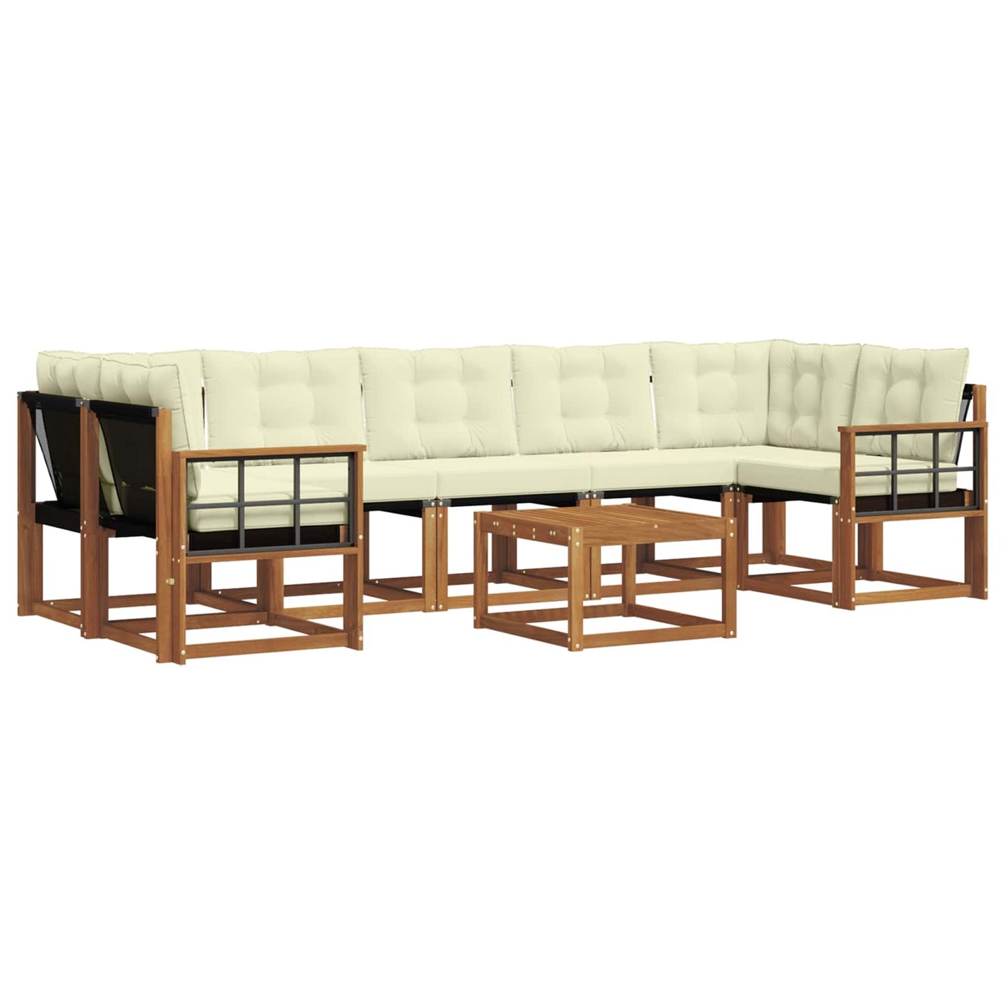 Buiten bankenset met kussen 8 pcs Natuurlijk en Crème is nu te koop bij PeponiXL, paradijselijk wonen!