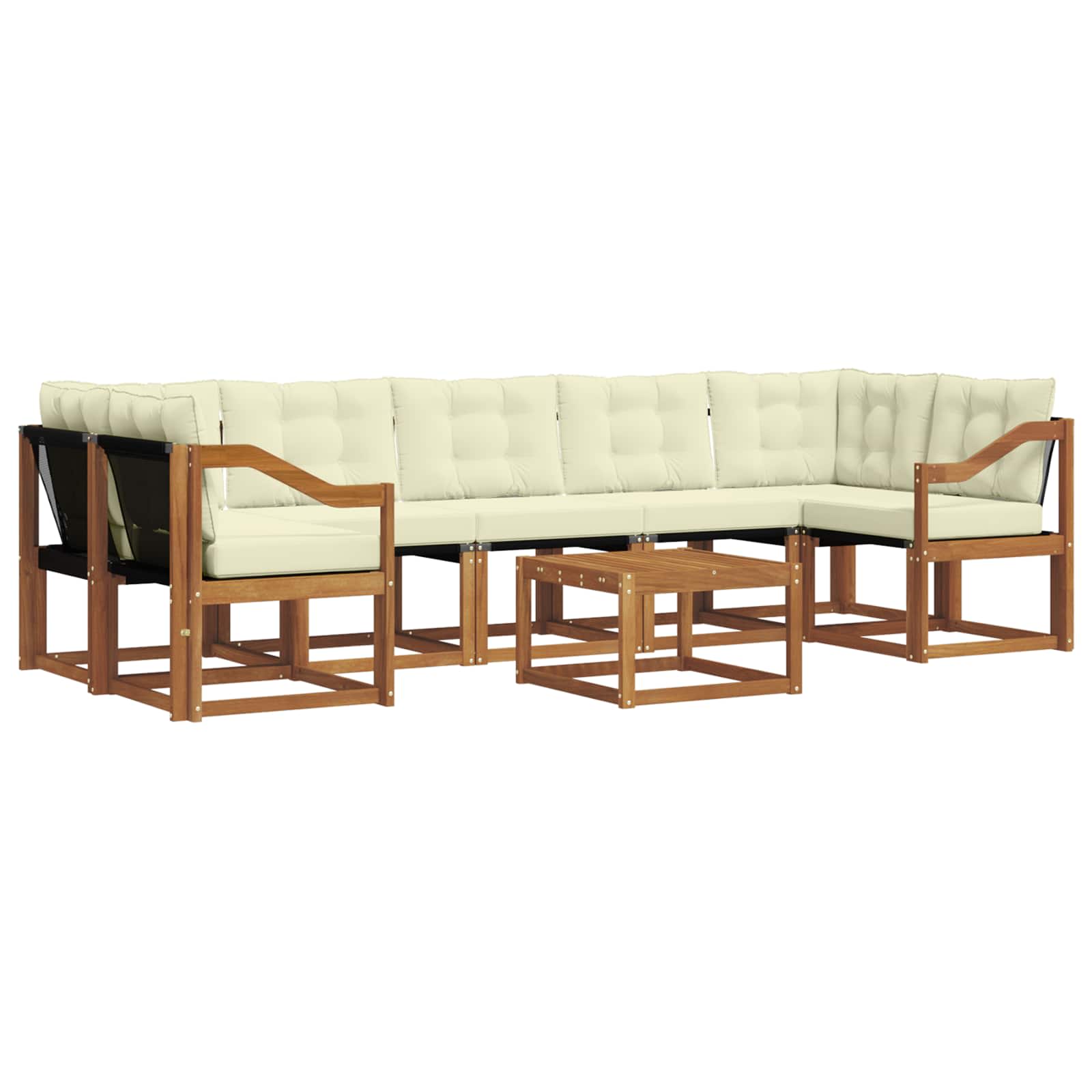 Buiten bankenset met kussen 8 pcs Natuurlijk en Crème is nu te koop bij PeponiXL, paradijselijk wonen!