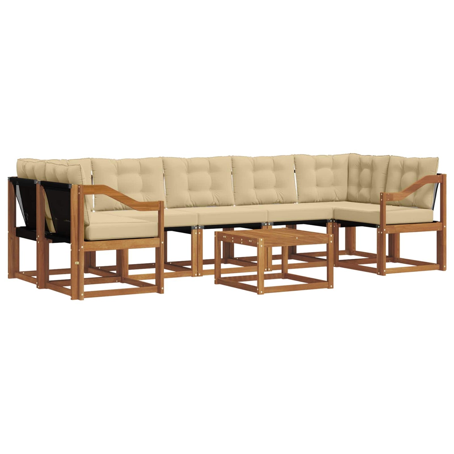 Buiten bankenset met kussen 8 pcs Natuurlijk en Beige is nu te koop bij PeponiXL, paradijselijk wonen!