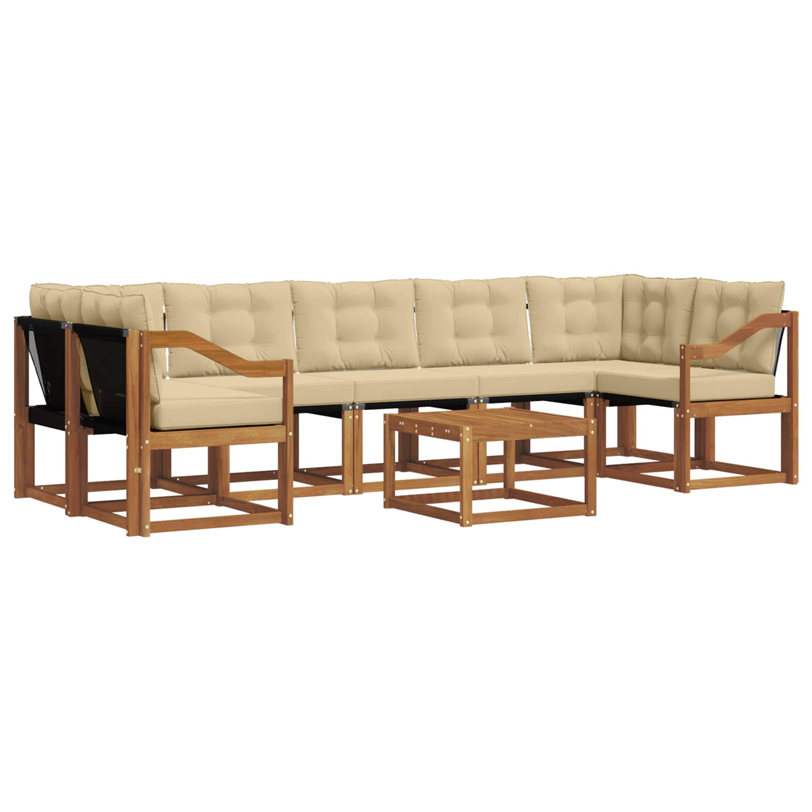 Buiten bankenset met kussen 8 pcs Natuurlijk en Beige is nu te koop bij PeponiXL, paradijselijk wonen!