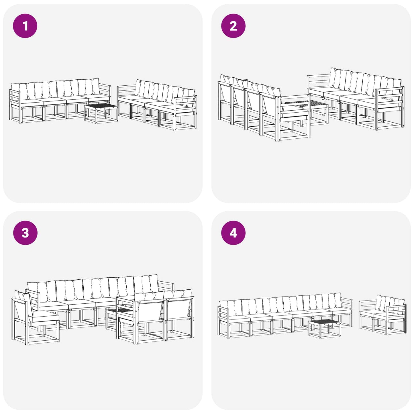 Buiten bankenset met kussen 9 pcs Natuurlijk en Crème is nu te koop bij PeponiXL, paradijselijk wonen!