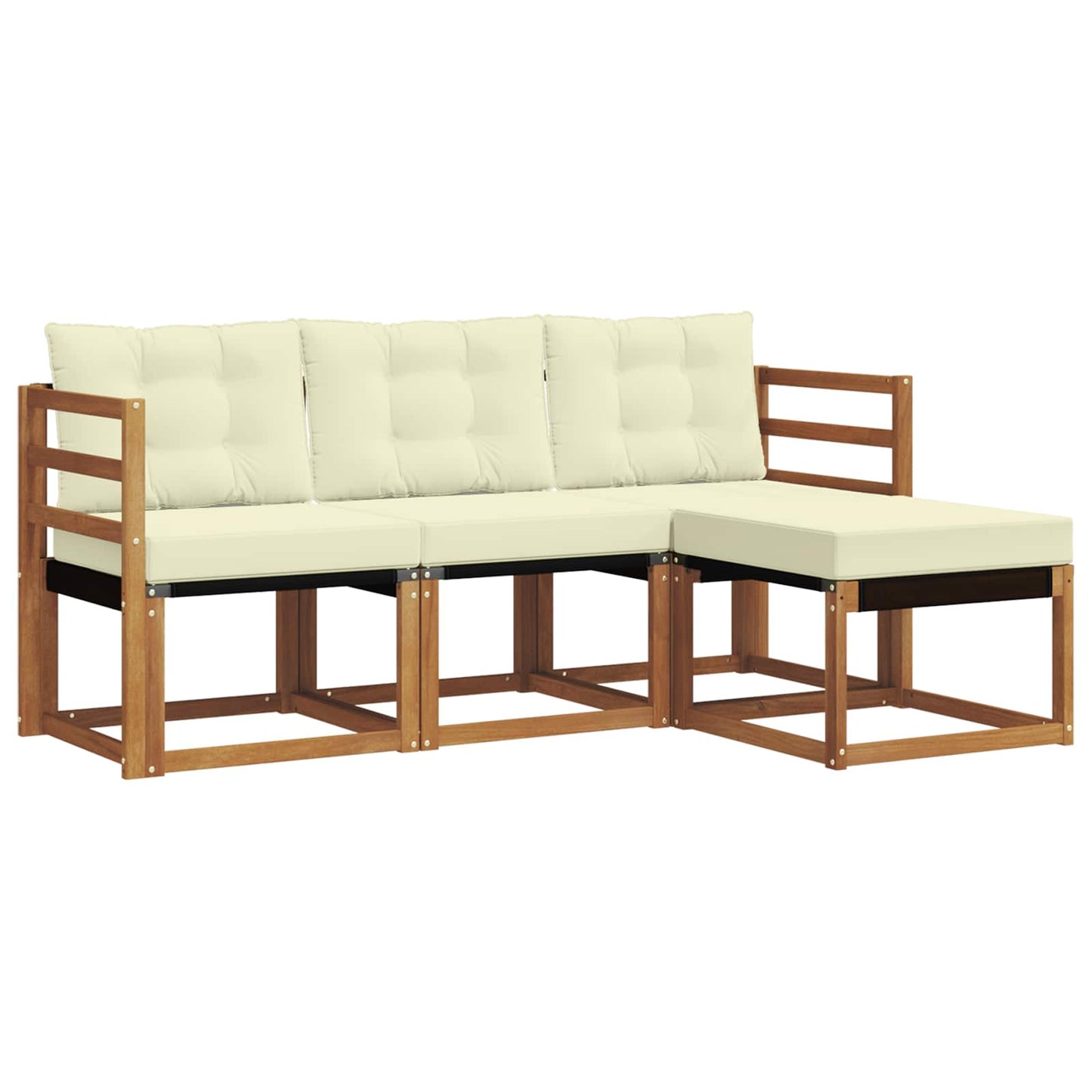 Buiten bankenset met kussen 4 pcs Natuurlijk en Crème is nu te koop bij PeponiXL, paradijselijk wonen!