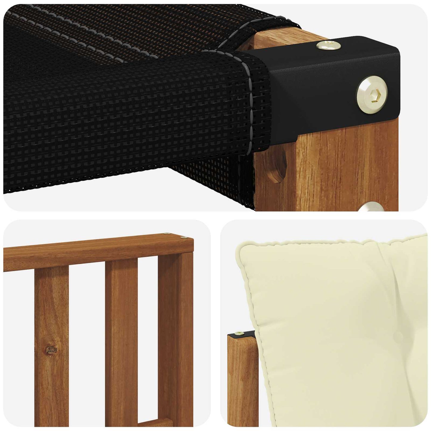 Buiten bankenset met kussen 4 pcs Natuurlijk en Crème is nu te koop bij PeponiXL, paradijselijk wonen!