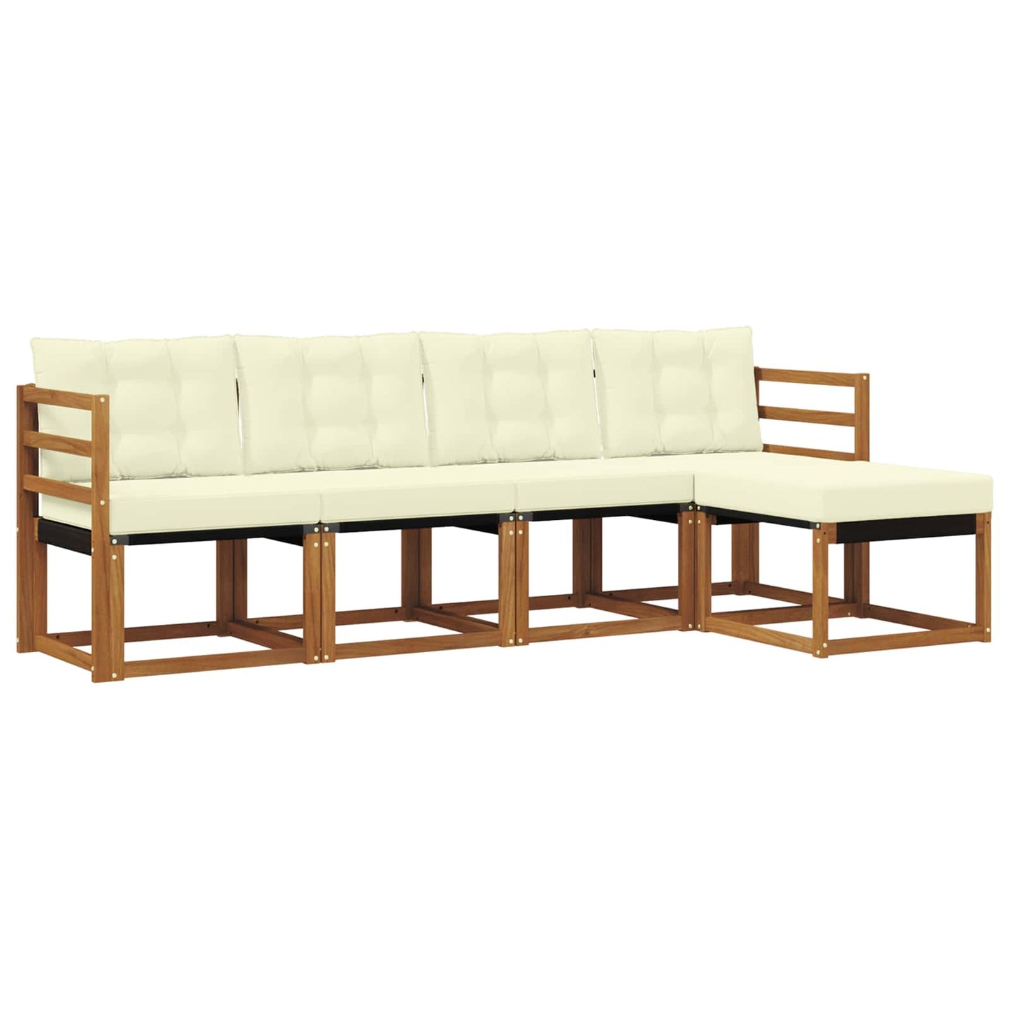 Buiten bankenset met kussen 5 pcs Natuurlijk en Crème is nu te koop bij PeponiXL, paradijselijk wonen!