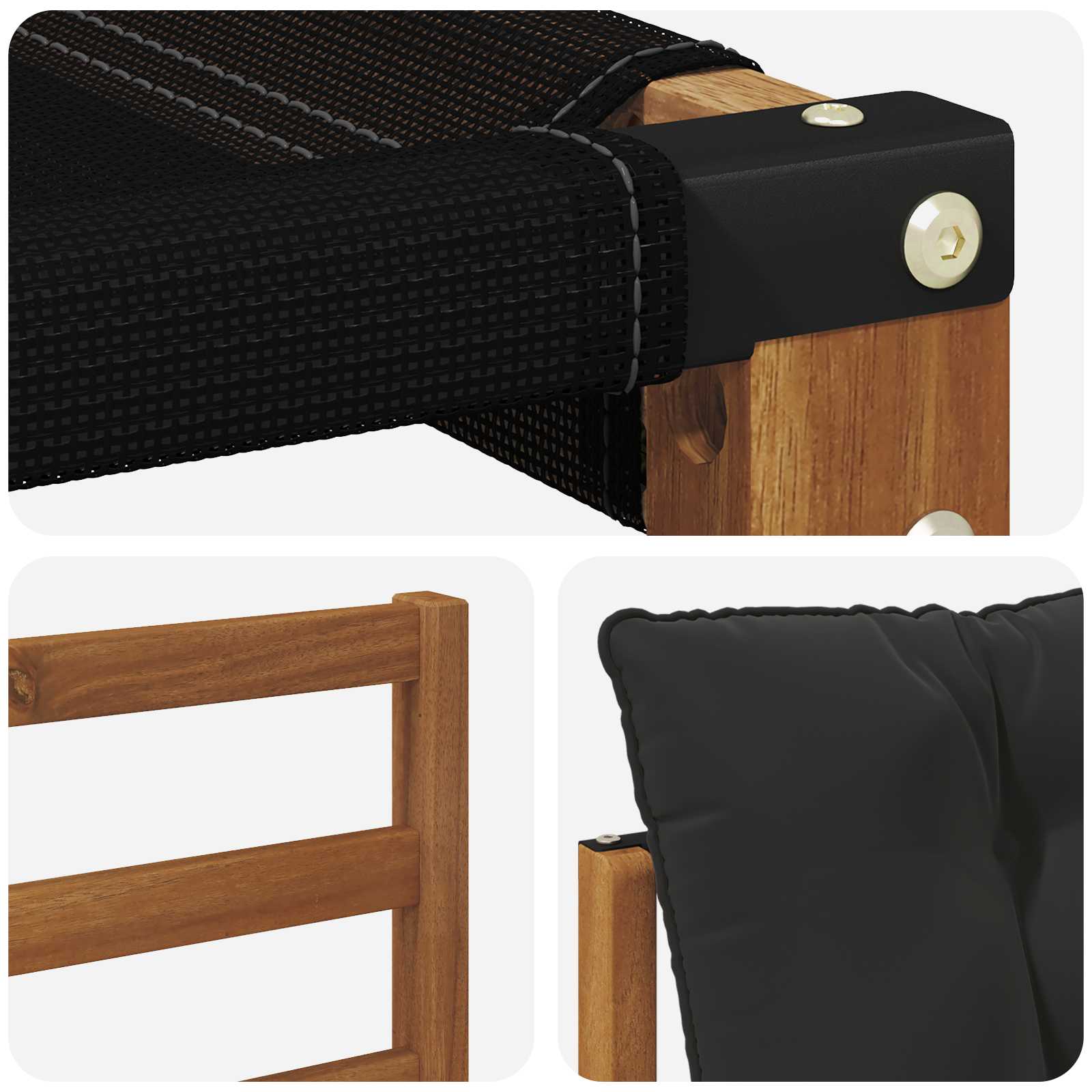 Buiten bankenset met kussen 5 pcs Natuurlijk en Zwart is nu te koop bij PeponiXL, paradijselijk wonen!