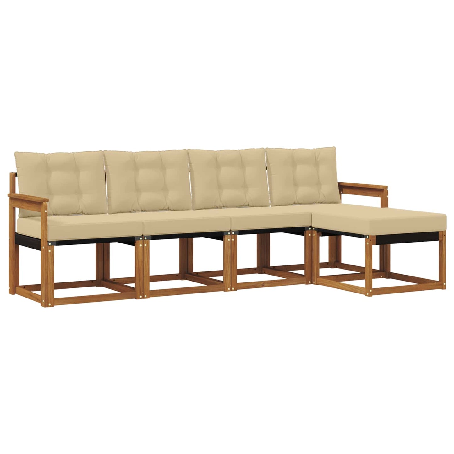 Buiten bankenset met kussen 5 pcs Natuurlijk en Beige is nu te koop bij PeponiXL, paradijselijk wonen!