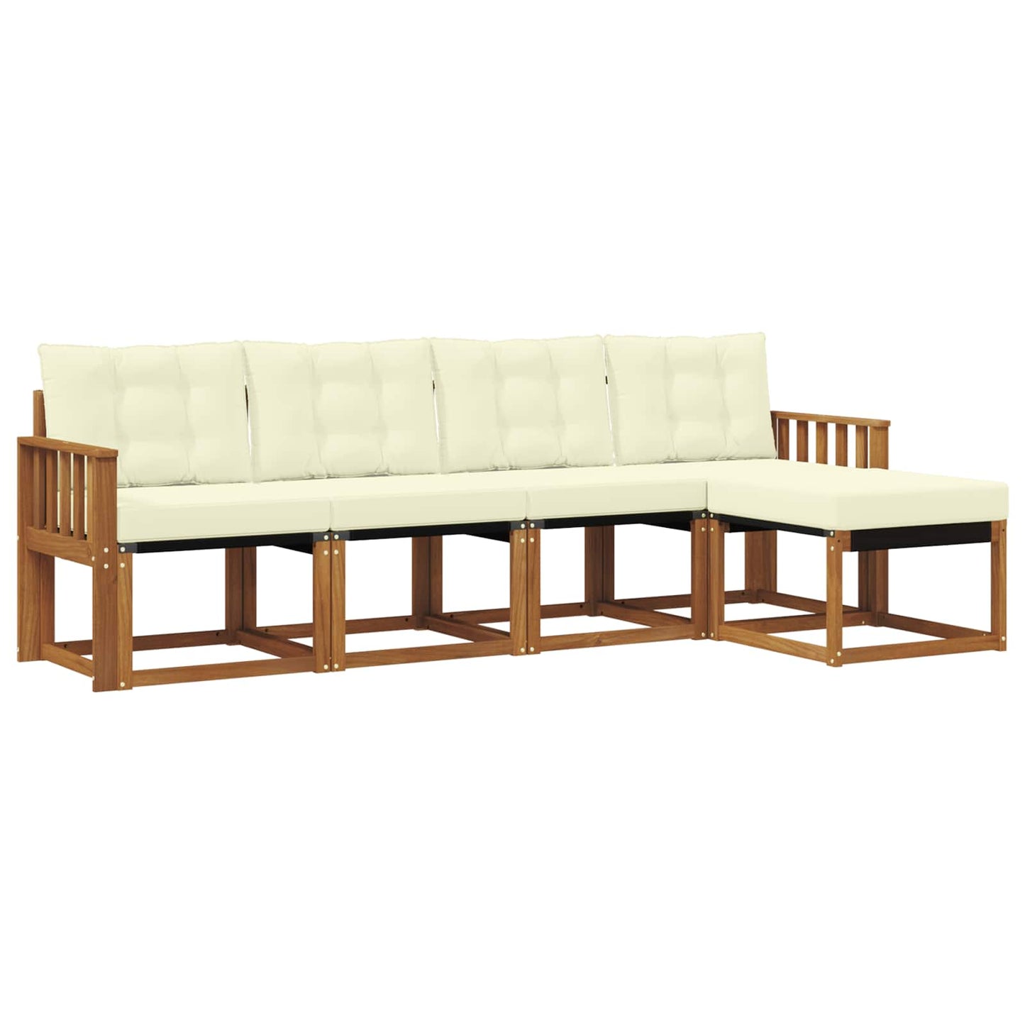 Buiten bankenset met kussen 5 pcs Natuurlijk en Crème is nu te koop bij PeponiXL, paradijselijk wonen!