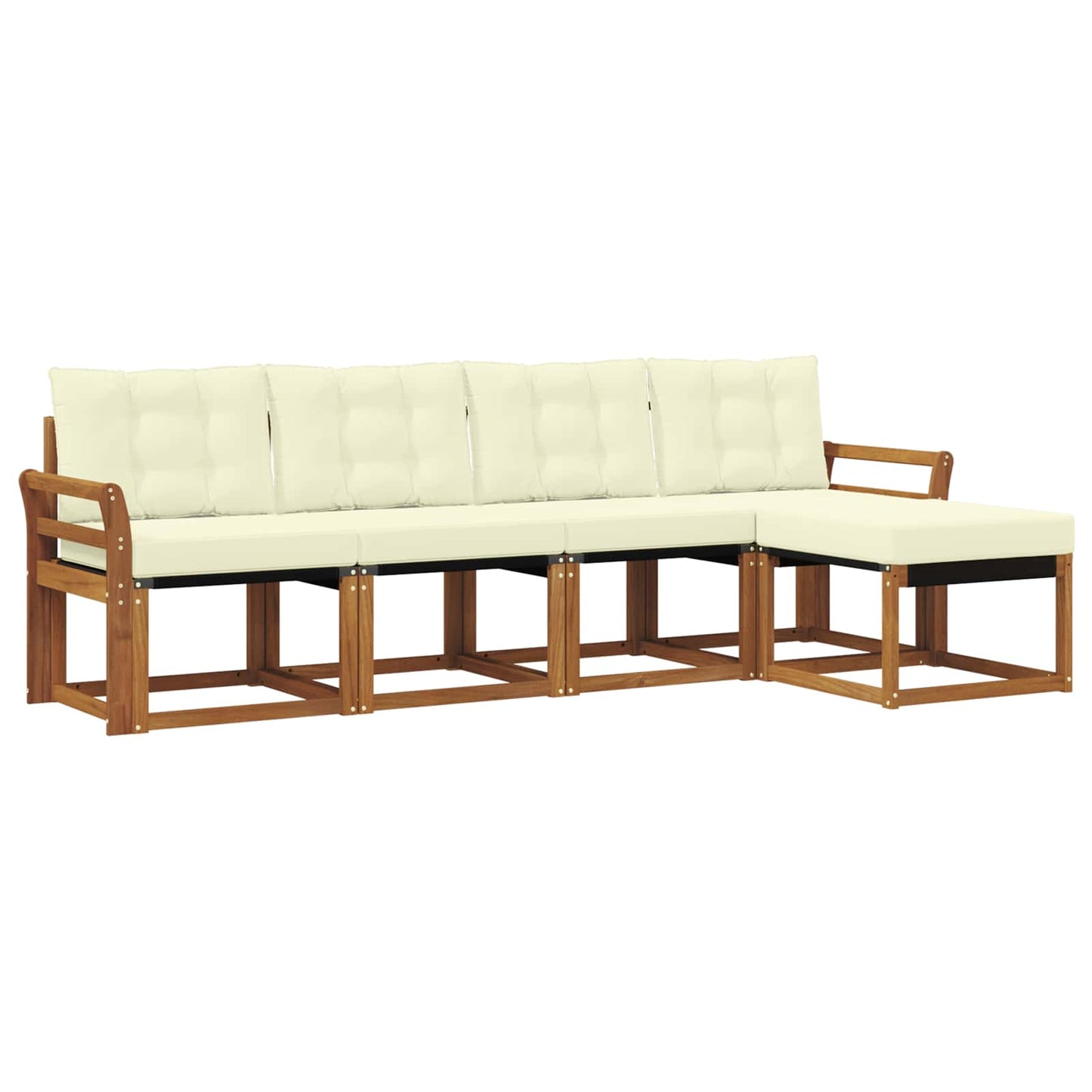 Buiten bankenset met kussen 5 pcs Natuurlijk en Crème is nu te koop bij PeponiXL, paradijselijk wonen!