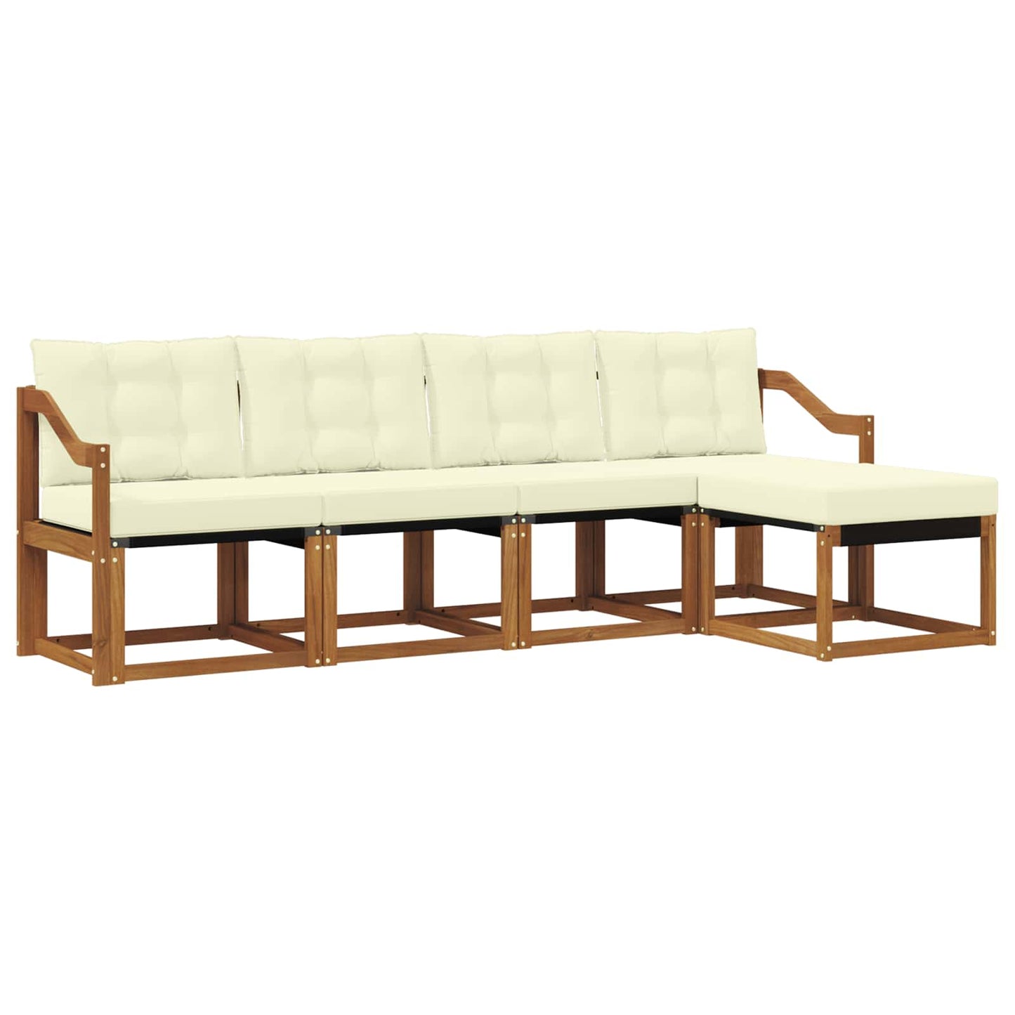 Buiten bankenset met kussen 5 pcs Natuurlijk en Crème is nu te koop bij PeponiXL, paradijselijk wonen!