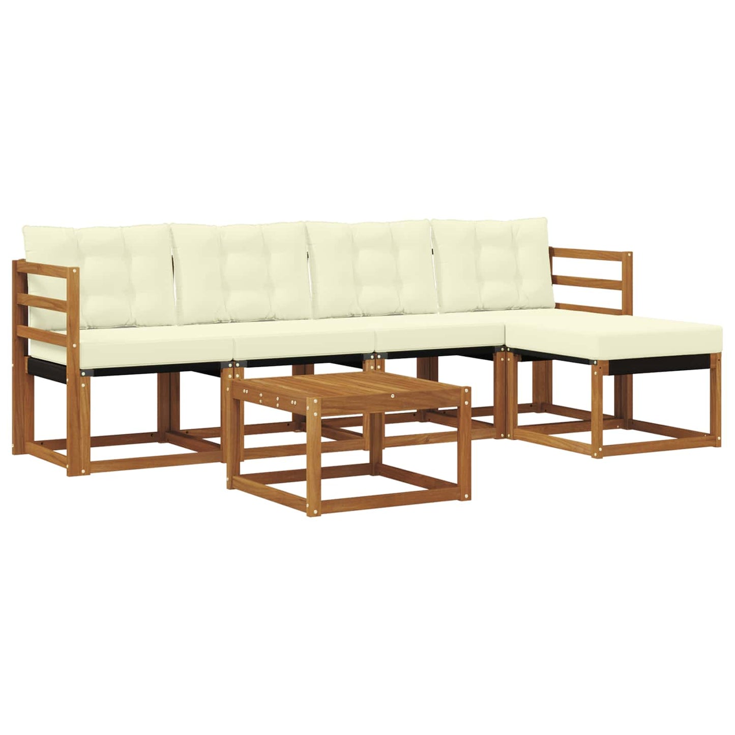 Buiten bankenset met kussen 6 pcs Natuurlijk en Crème is nu te koop bij PeponiXL, paradijselijk wonen!