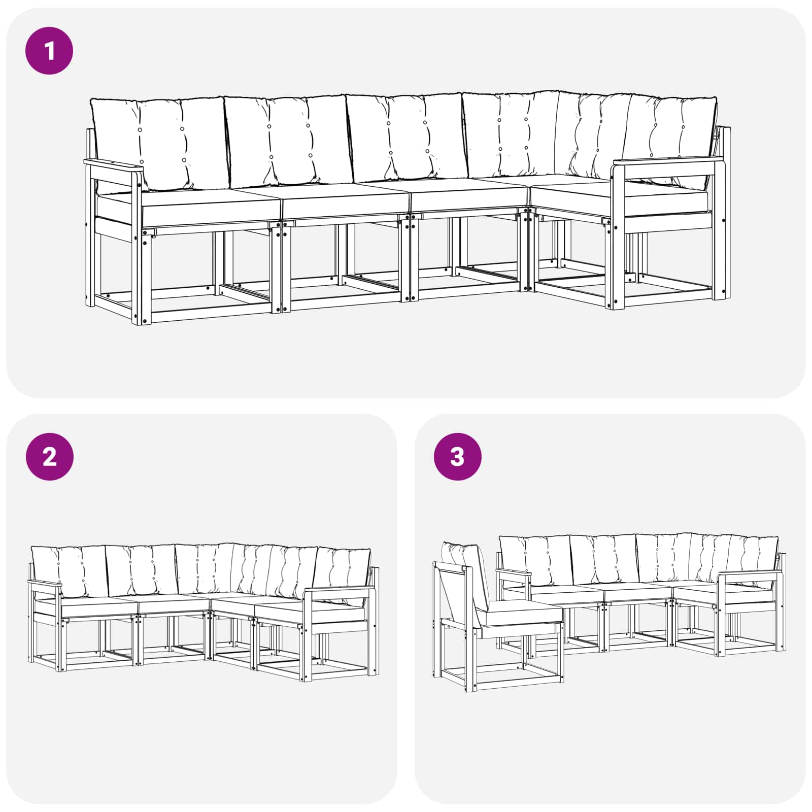 Buiten bankenset met kussen 5 pcs Natuurlijk en Zwart is nu te koop bij PeponiXL, paradijselijk wonen!