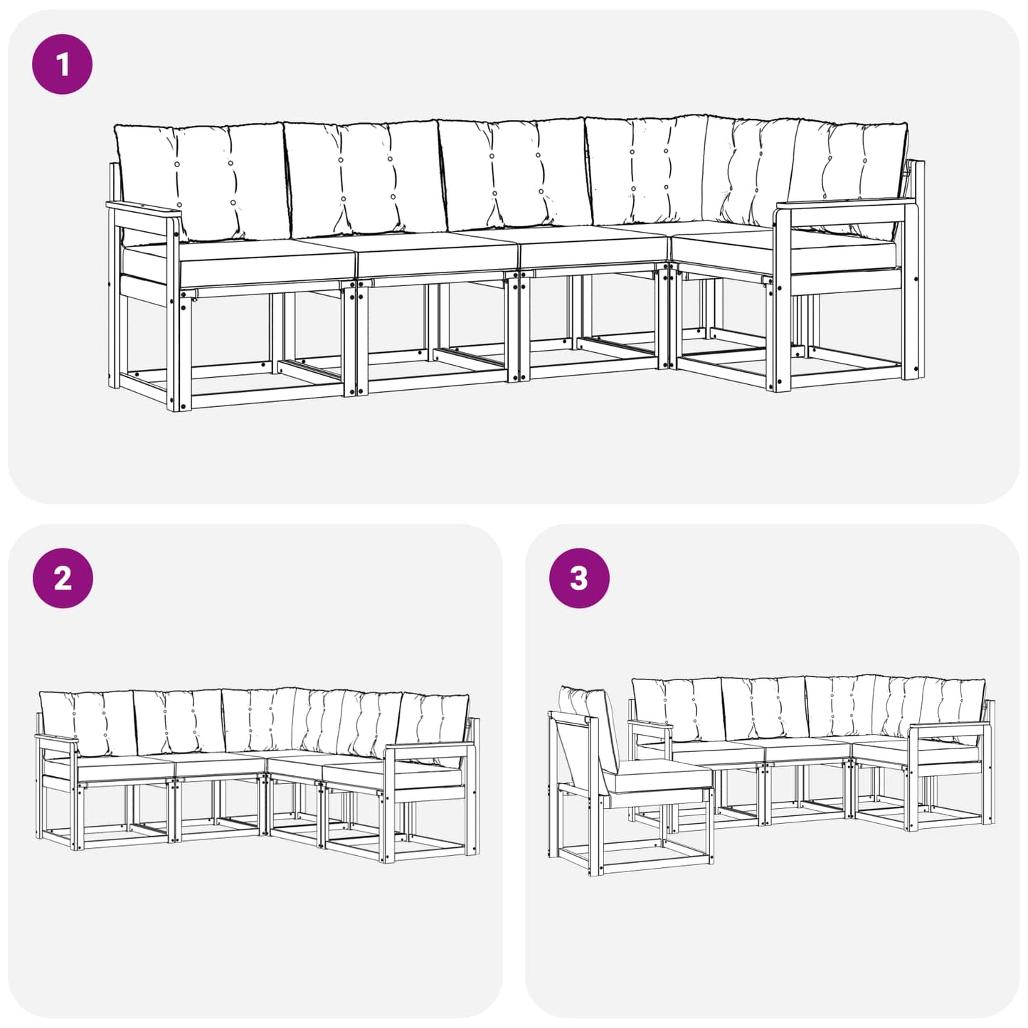 Buiten bankenset met kussen 5 pcs Natuurlijk en Beige is nu te koop bij PeponiXL, paradijselijk wonen!