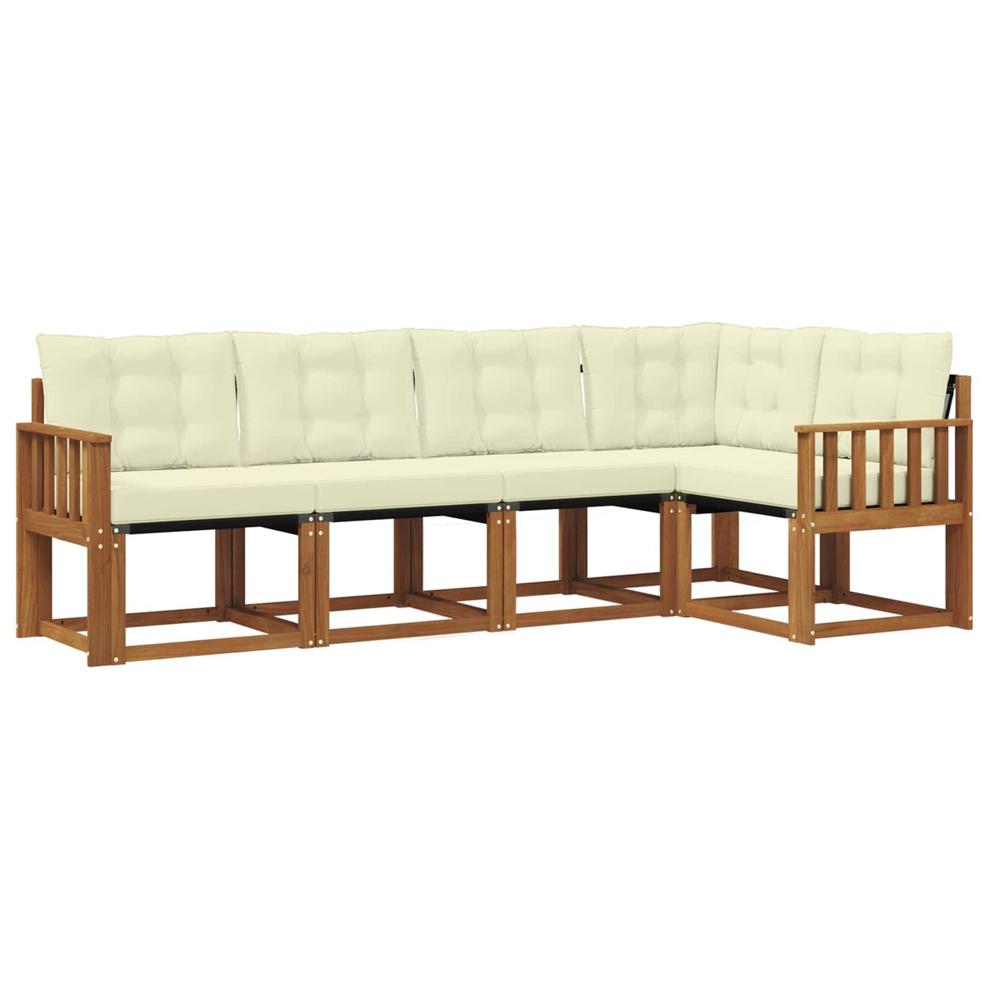 Buiten bankenset met kussen 5 pcs Natuurlijk en Crème is nu te koop bij PeponiXL, paradijselijk wonen!