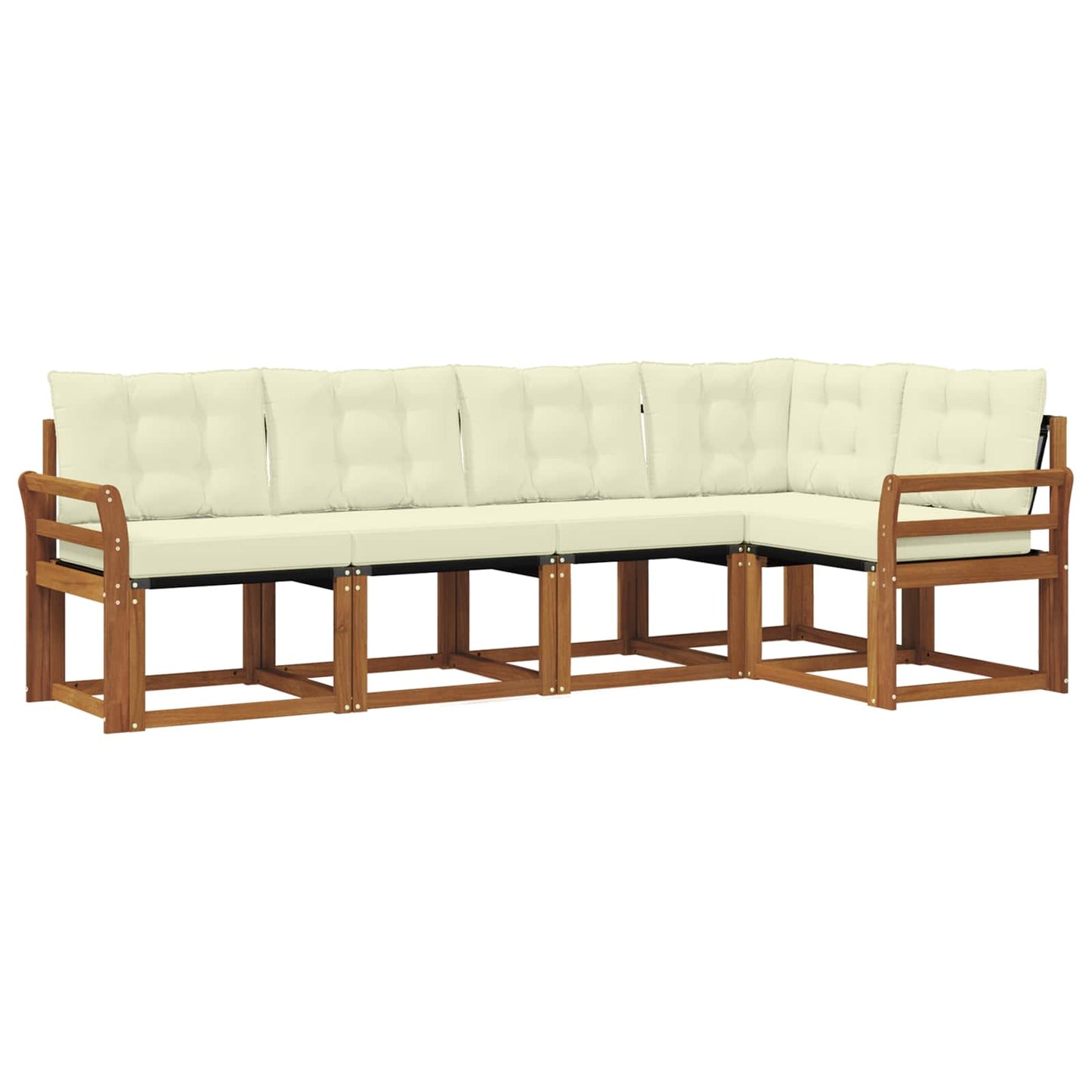 Buiten bankenset met kussen 5 pcs Natuurlijk en Crème is nu te koop bij PeponiXL, paradijselijk wonen!