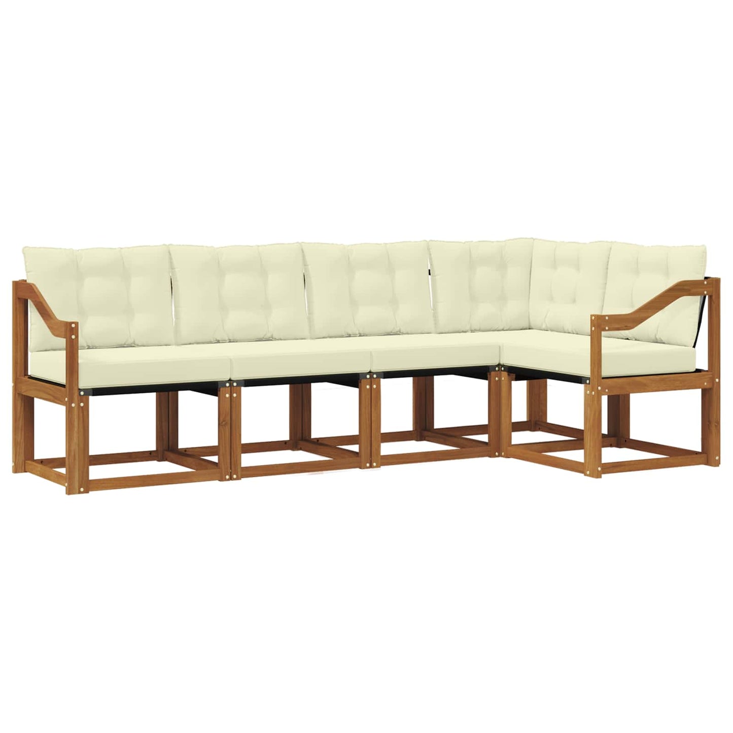 Buiten bankenset met kussen 5 pcs Natuurlijk en Crème is nu te koop bij PeponiXL, paradijselijk wonen!