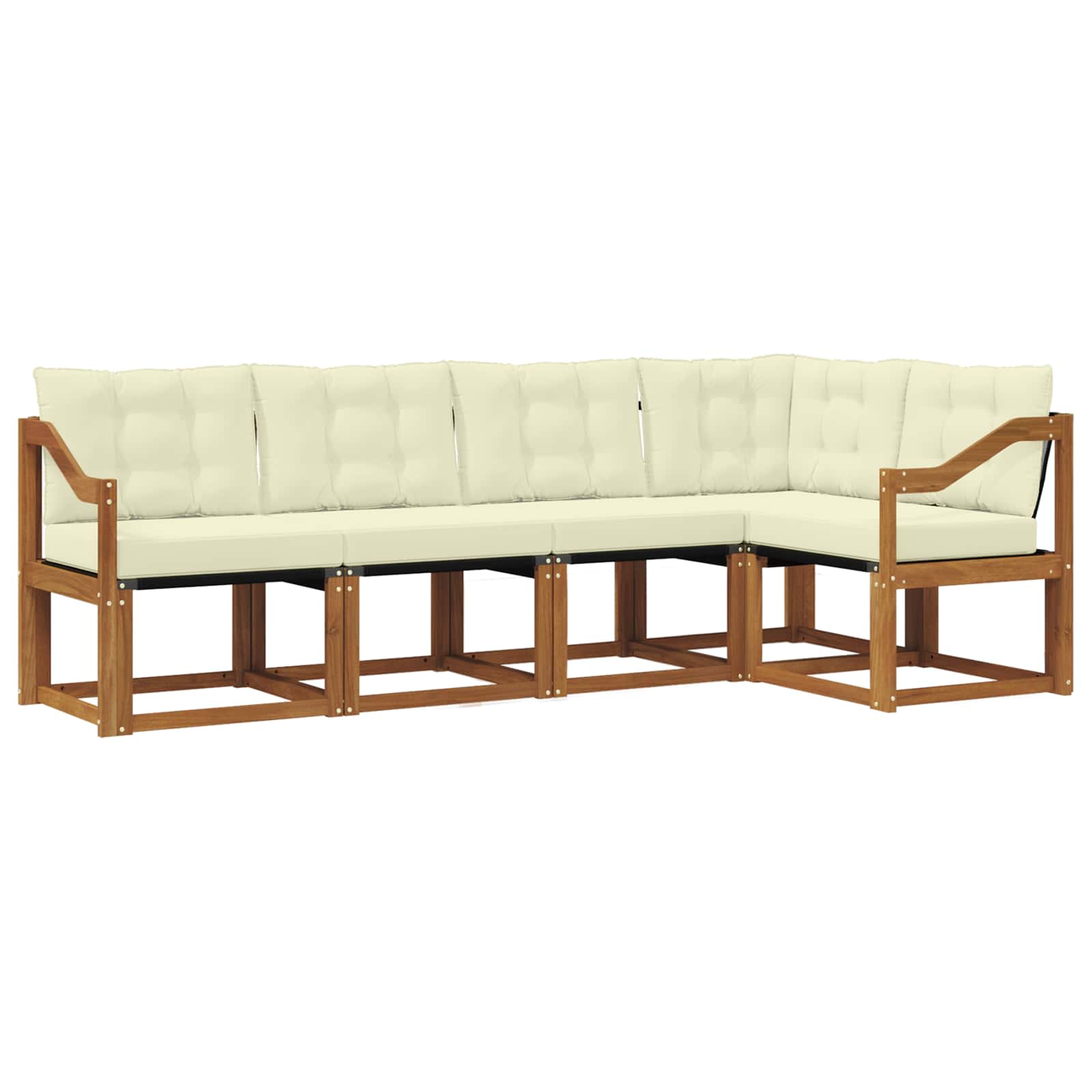 Buiten bankenset met kussen 5 pcs Natuurlijk en Crème is nu te koop bij PeponiXL, paradijselijk wonen!