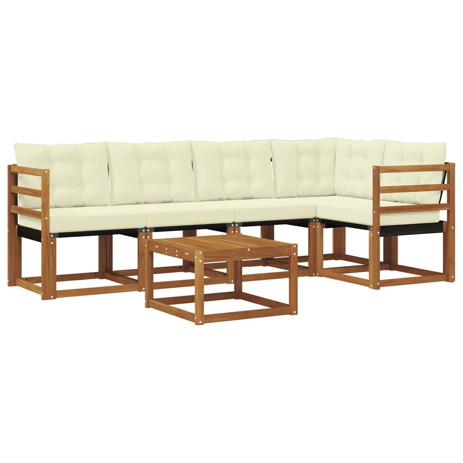 Buiten bankenset met kussen 6 pcs Natuurlijk en Crème is nu te koop bij PeponiXL, paradijselijk wonen!