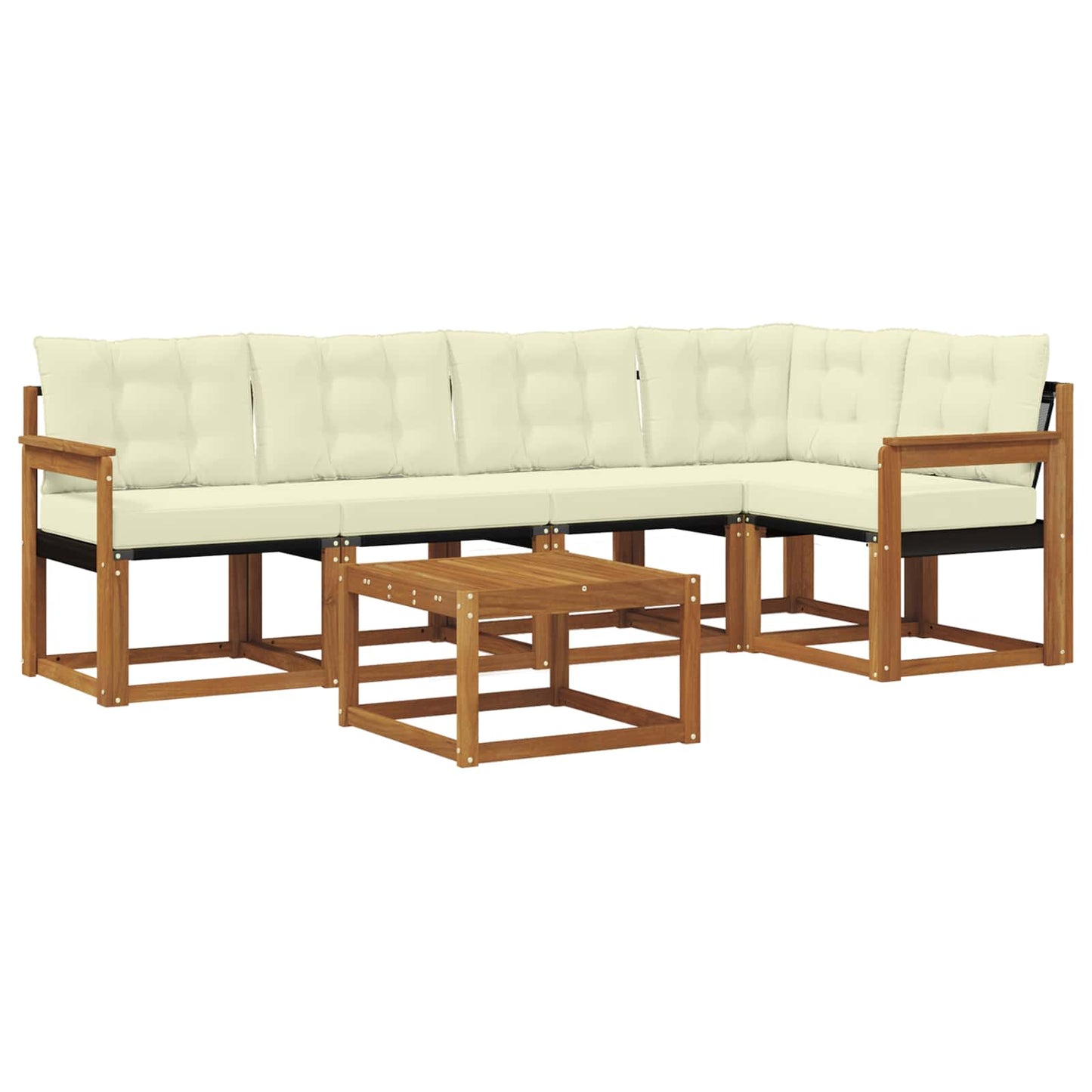 Buiten bankenset met kussen 6 pcs Natuurlijk en Crème is nu te koop bij PeponiXL, paradijselijk wonen!