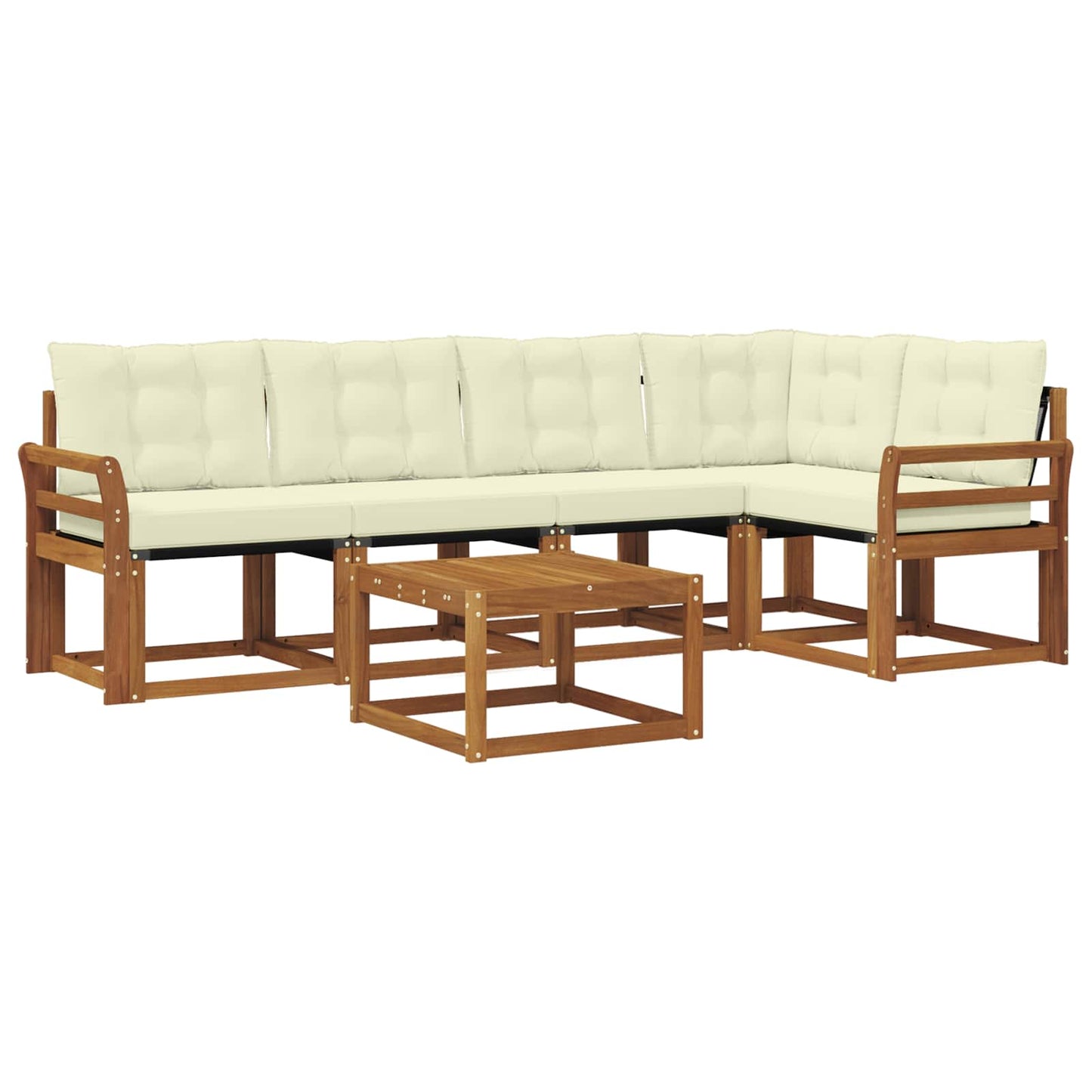 Buiten bankenset met kussen 6 pcs Natuurlijk en Crème is nu te koop bij PeponiXL, paradijselijk wonen!