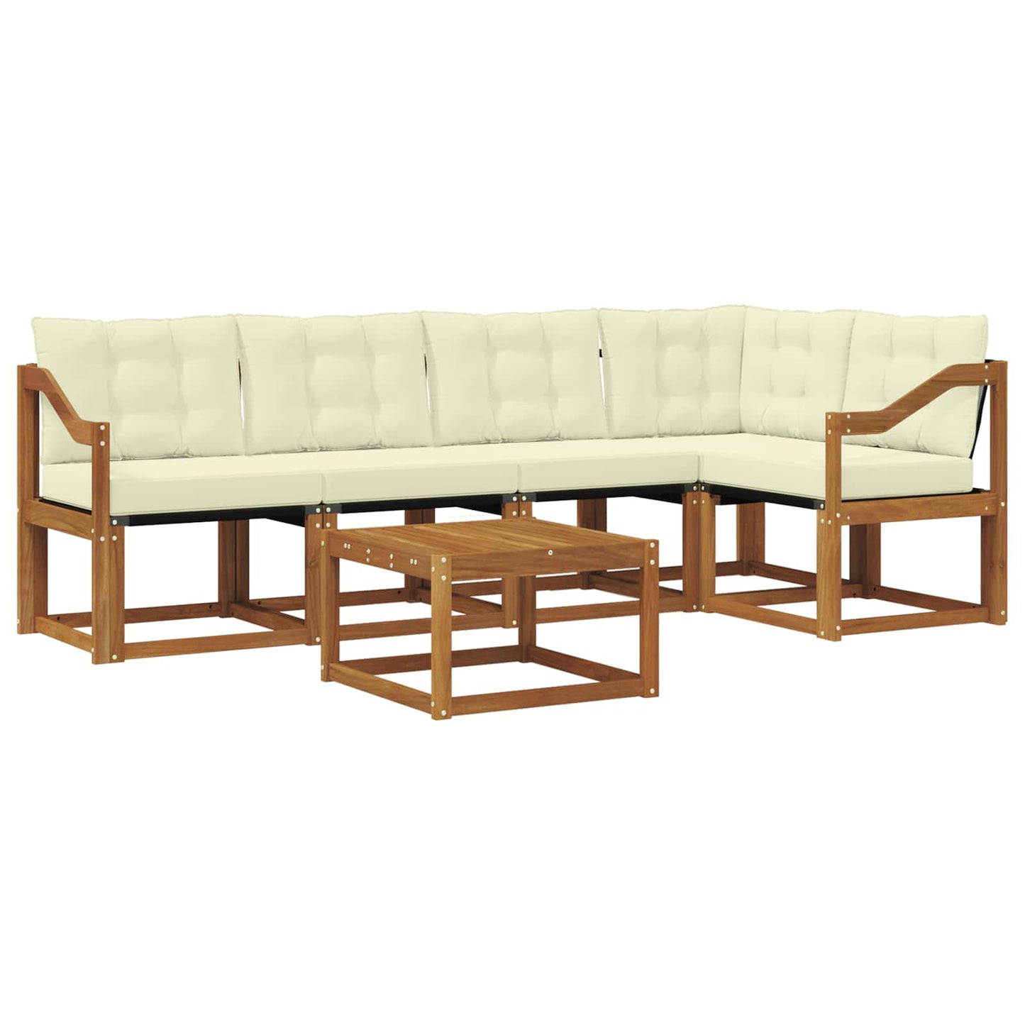 Buiten bankenset met kussen 6 pcs Natuurlijk en Crème is nu te koop bij PeponiXL, paradijselijk wonen!