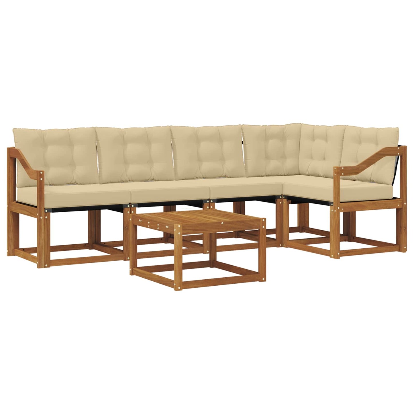 Buiten bankenset met kussen 6 pcs Natuurlijk en Beige is nu te koop bij PeponiXL, paradijselijk wonen!