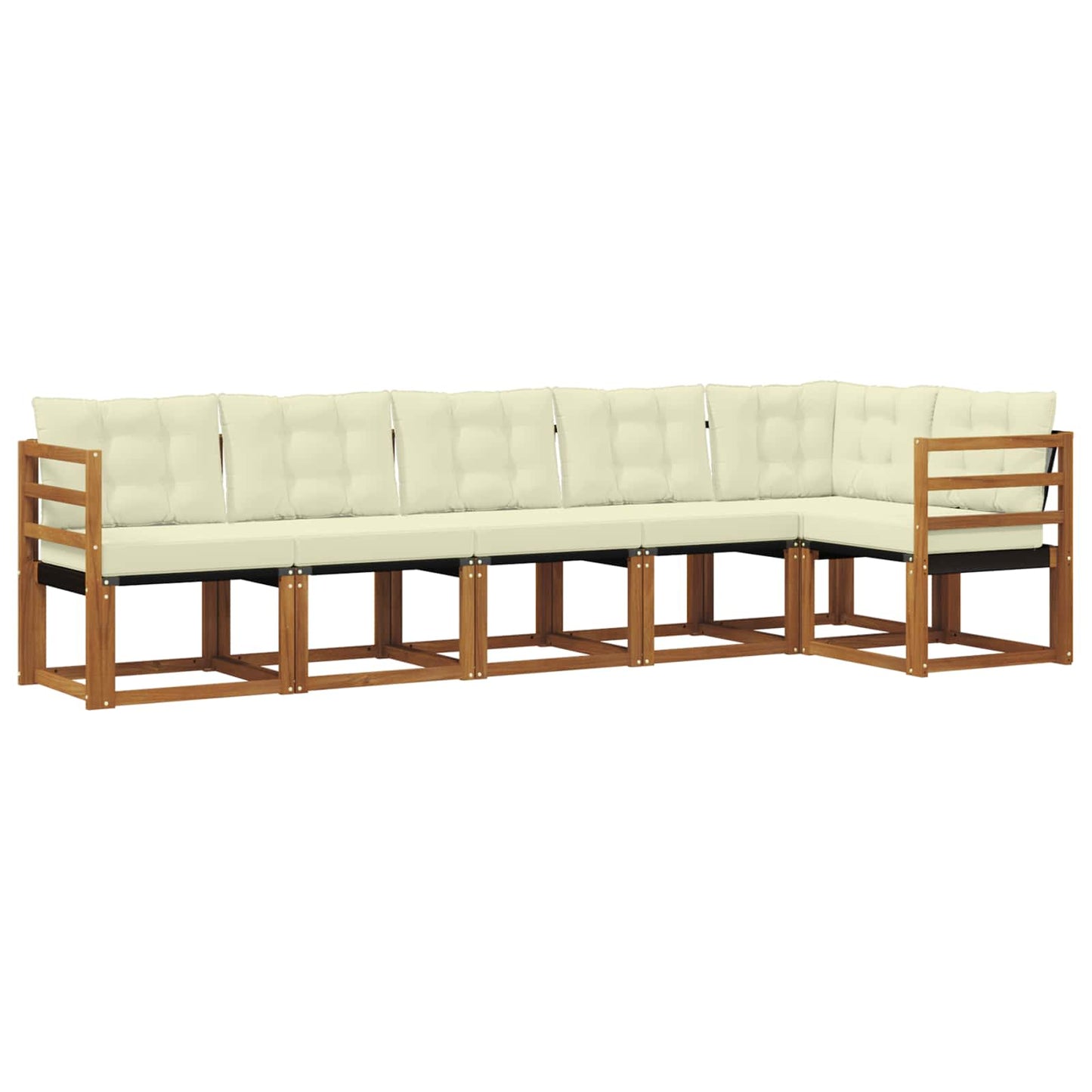 Buiten bankenset met kussen 6 pcs Natuurlijk en Crème is nu te koop bij PeponiXL, paradijselijk wonen!