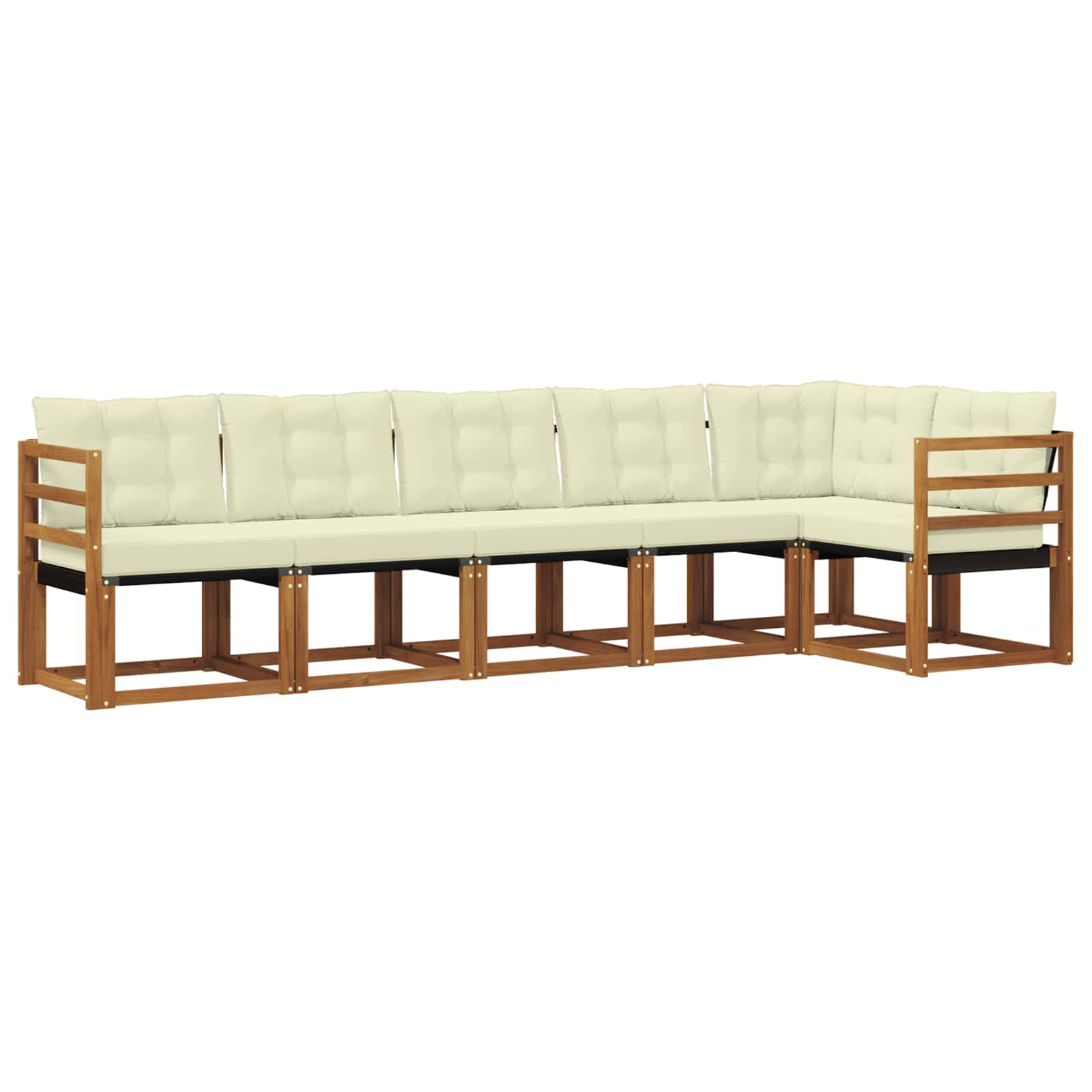 Buiten bankenset met kussen 6 pcs Natuurlijk en Crème is nu te koop bij PeponiXL, paradijselijk wonen!