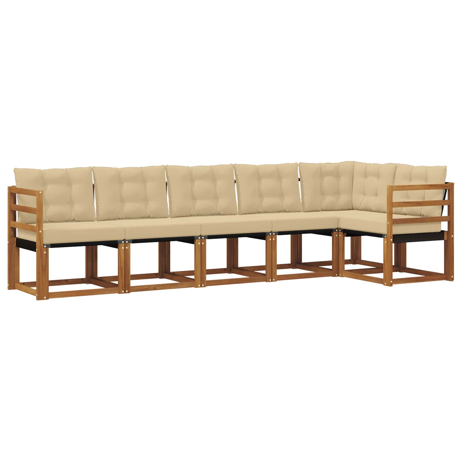 Buiten bankenset met kussen 6 pcs Natuurlijk en Beige is nu te koop bij PeponiXL, paradijselijk wonen!