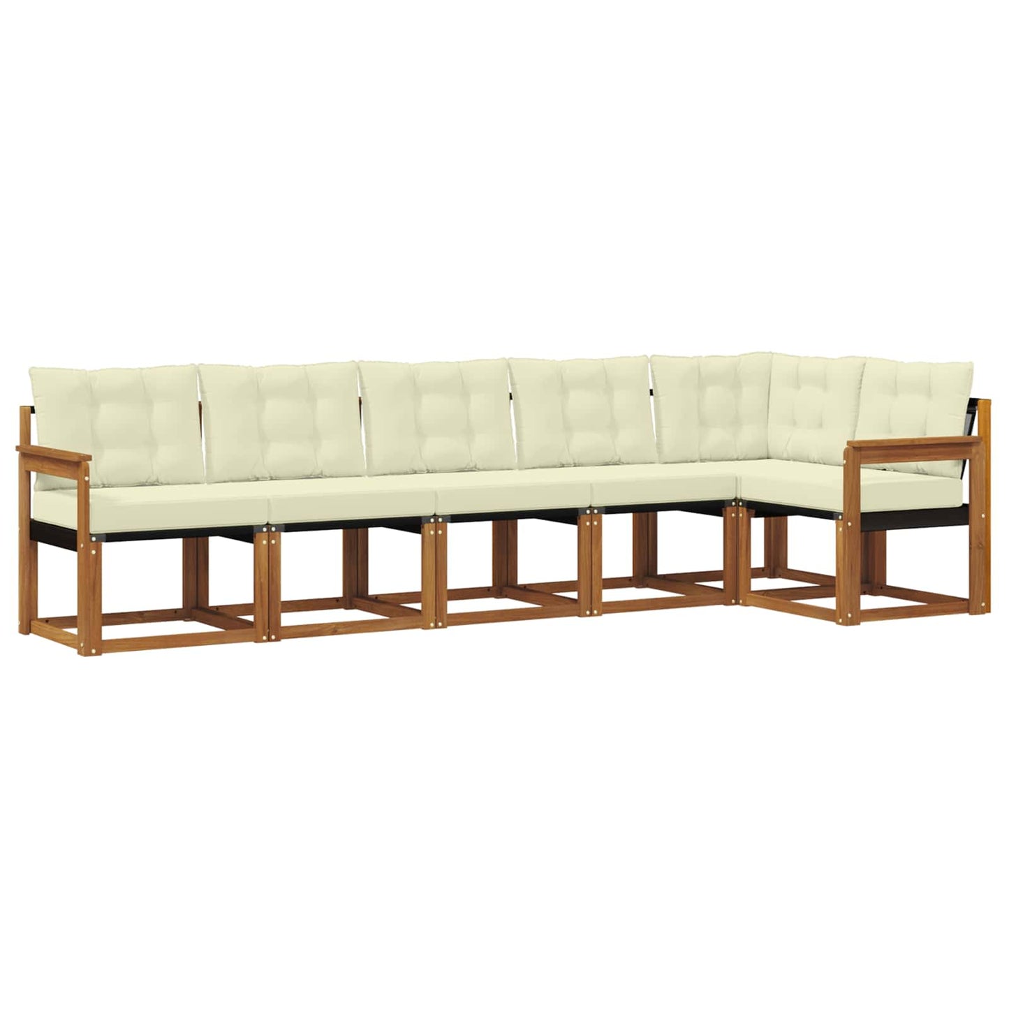 Buiten bankenset met kussen 6 pcs Natuurlijk en Crème is nu te koop bij PeponiXL, paradijselijk wonen!