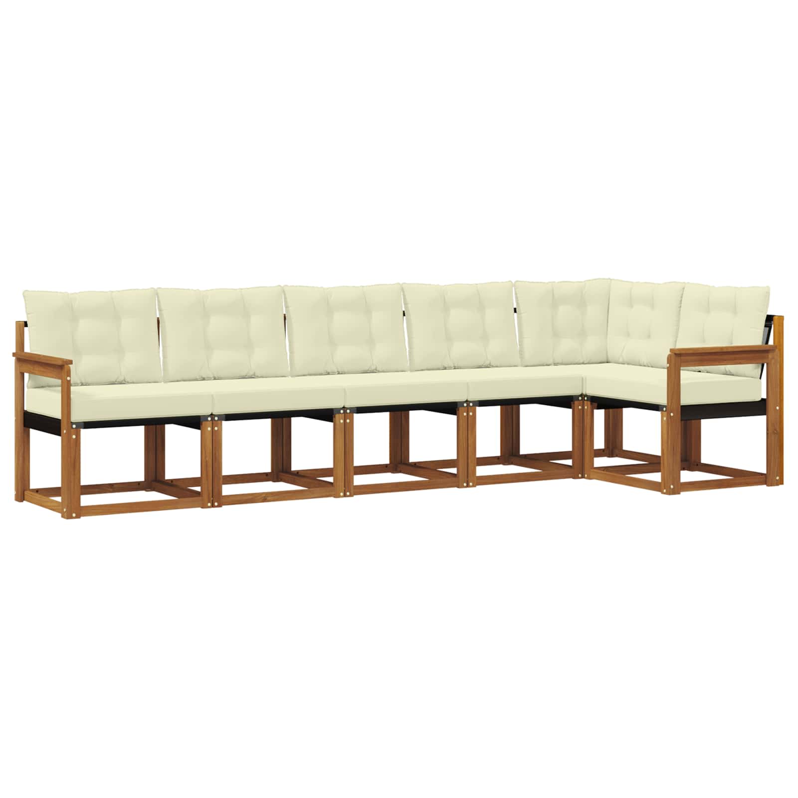 Buiten bankenset met kussen 6 pcs Natuurlijk en Crème is nu te koop bij PeponiXL, paradijselijk wonen!