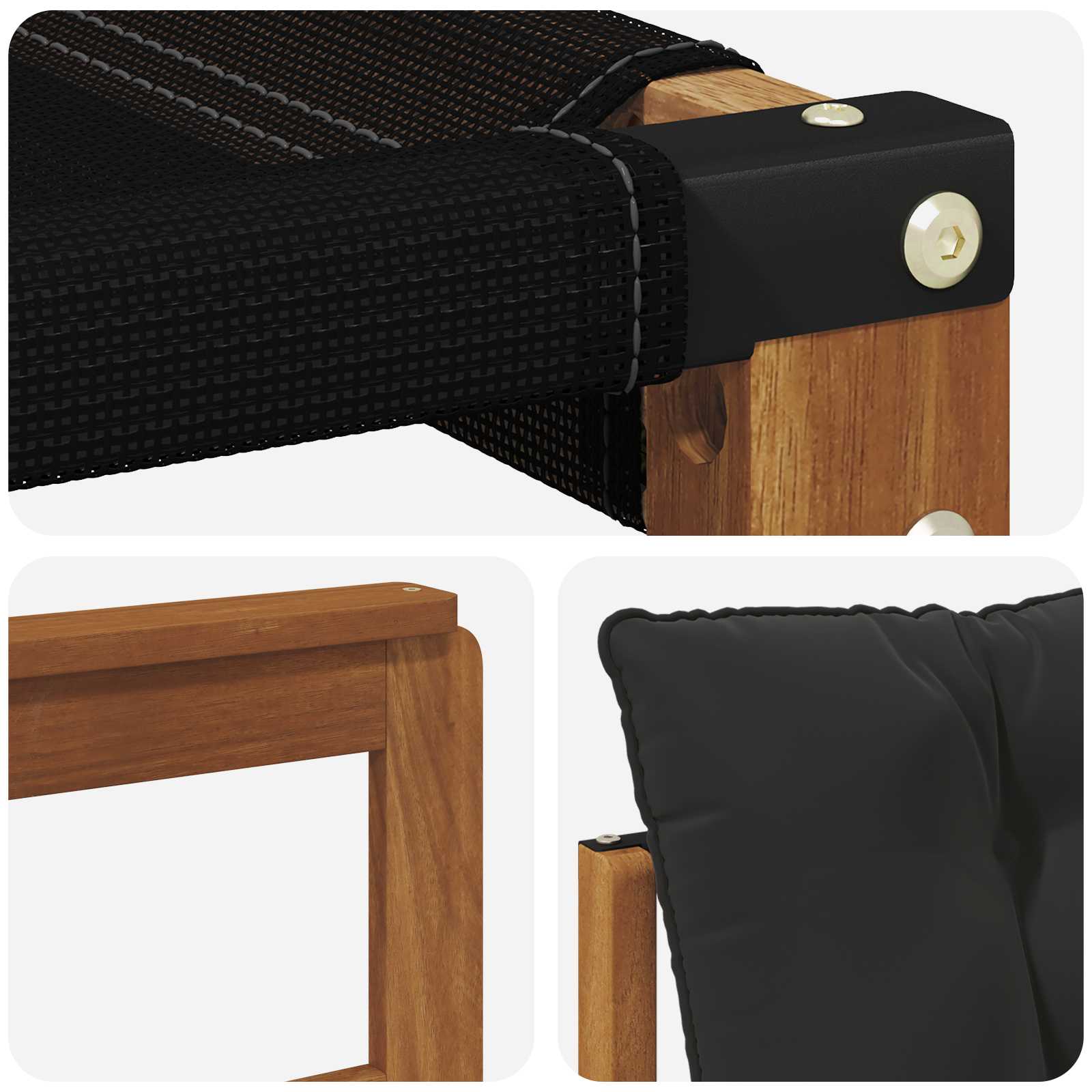 Buiten bankenset met kussen 6 pcs Natuurlijk en Zwart is nu te koop bij PeponiXL, paradijselijk wonen!