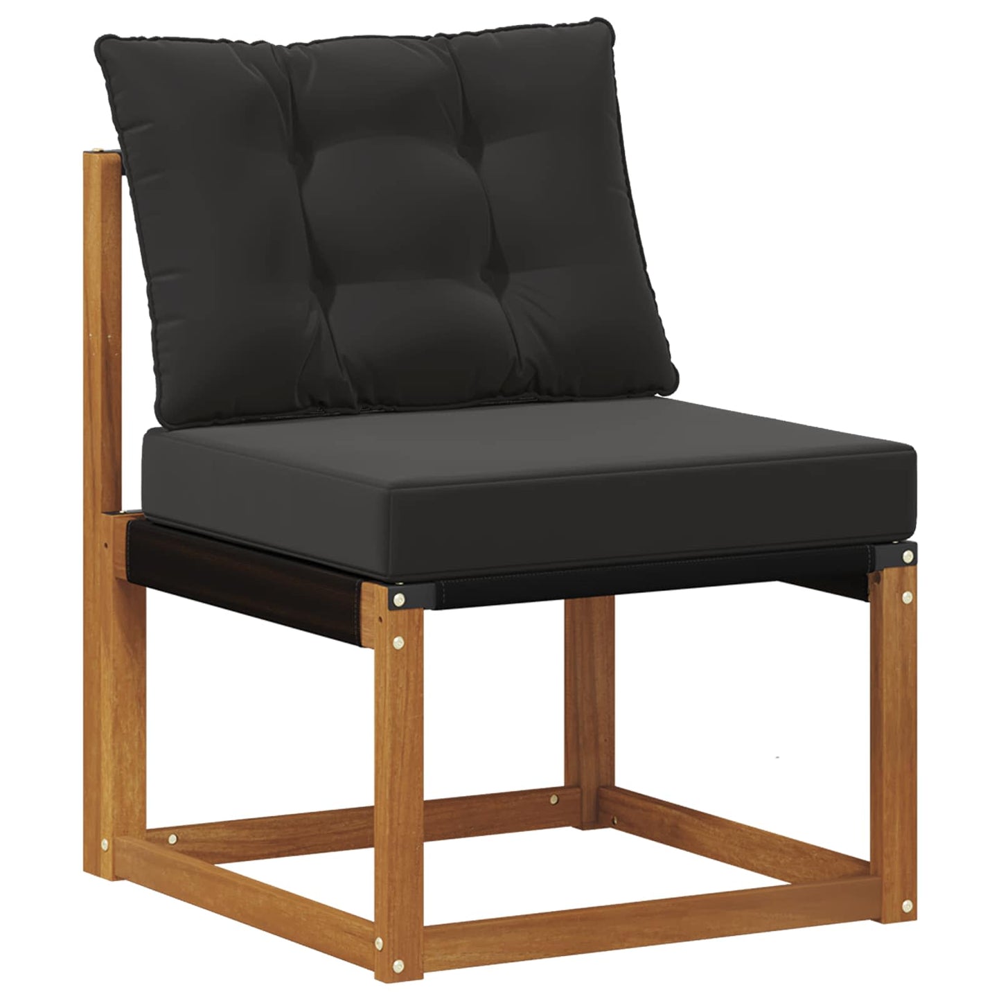 Buiten bankenset met kussen 6 pcs Natuurlijk en Zwart is nu te koop bij PeponiXL, paradijselijk wonen!