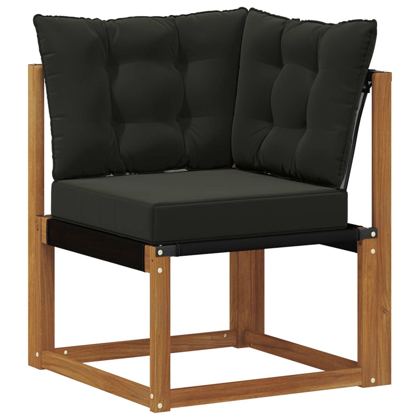 Buiten bankenset met kussen 6 pcs Natuurlijk en Zwart is nu te koop bij PeponiXL, paradijselijk wonen!