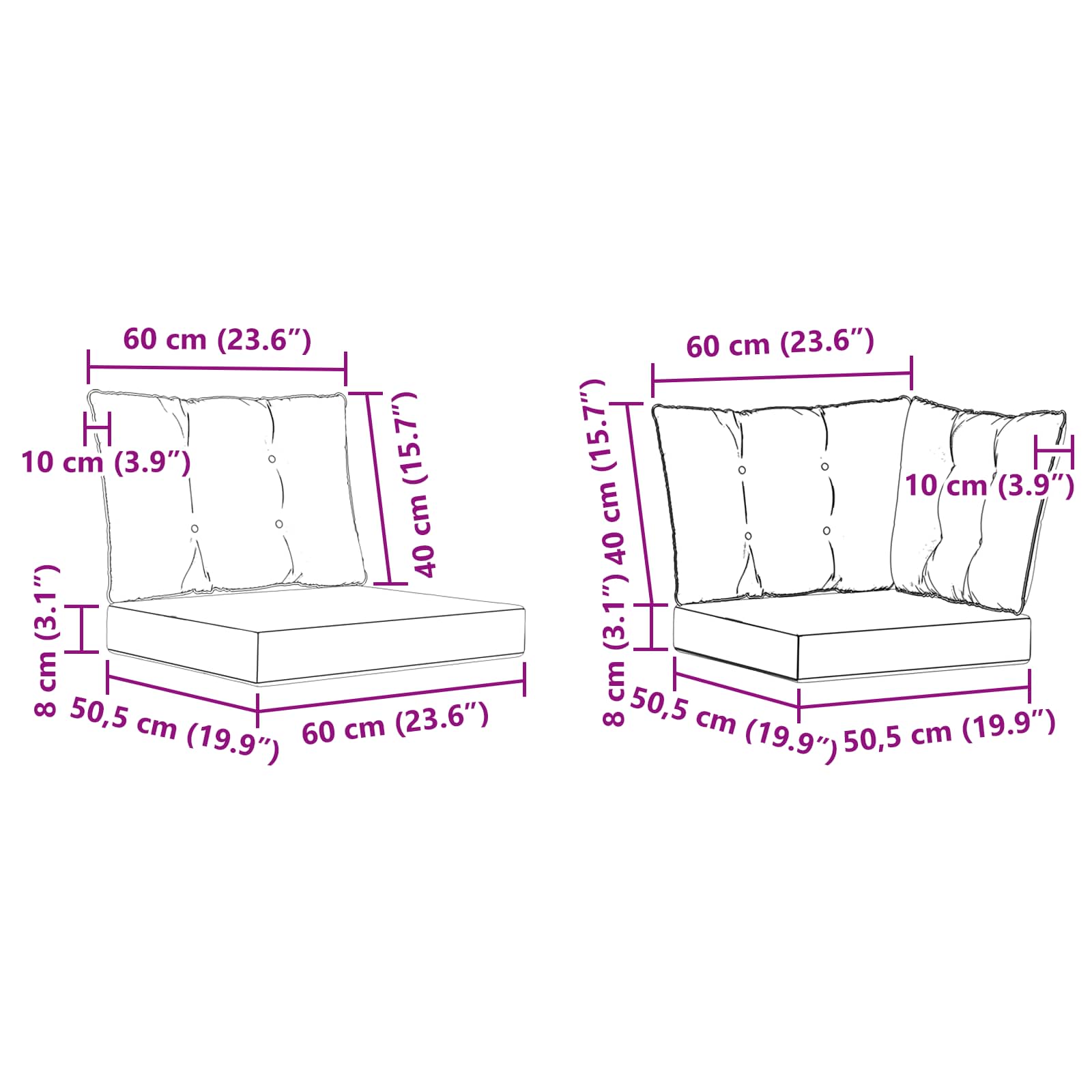 Buiten bankenset met kussen 6 pcs Natuurlijk en Zwart is nu te koop bij PeponiXL, paradijselijk wonen!
