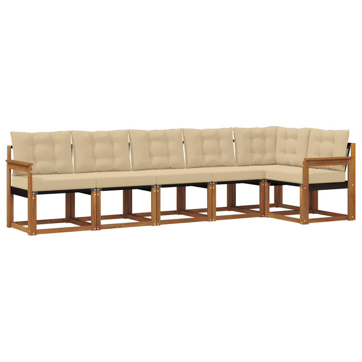 Buiten bankenset met kussen 6 pcs Natuurlijk en Beige is nu te koop bij PeponiXL, paradijselijk wonen!