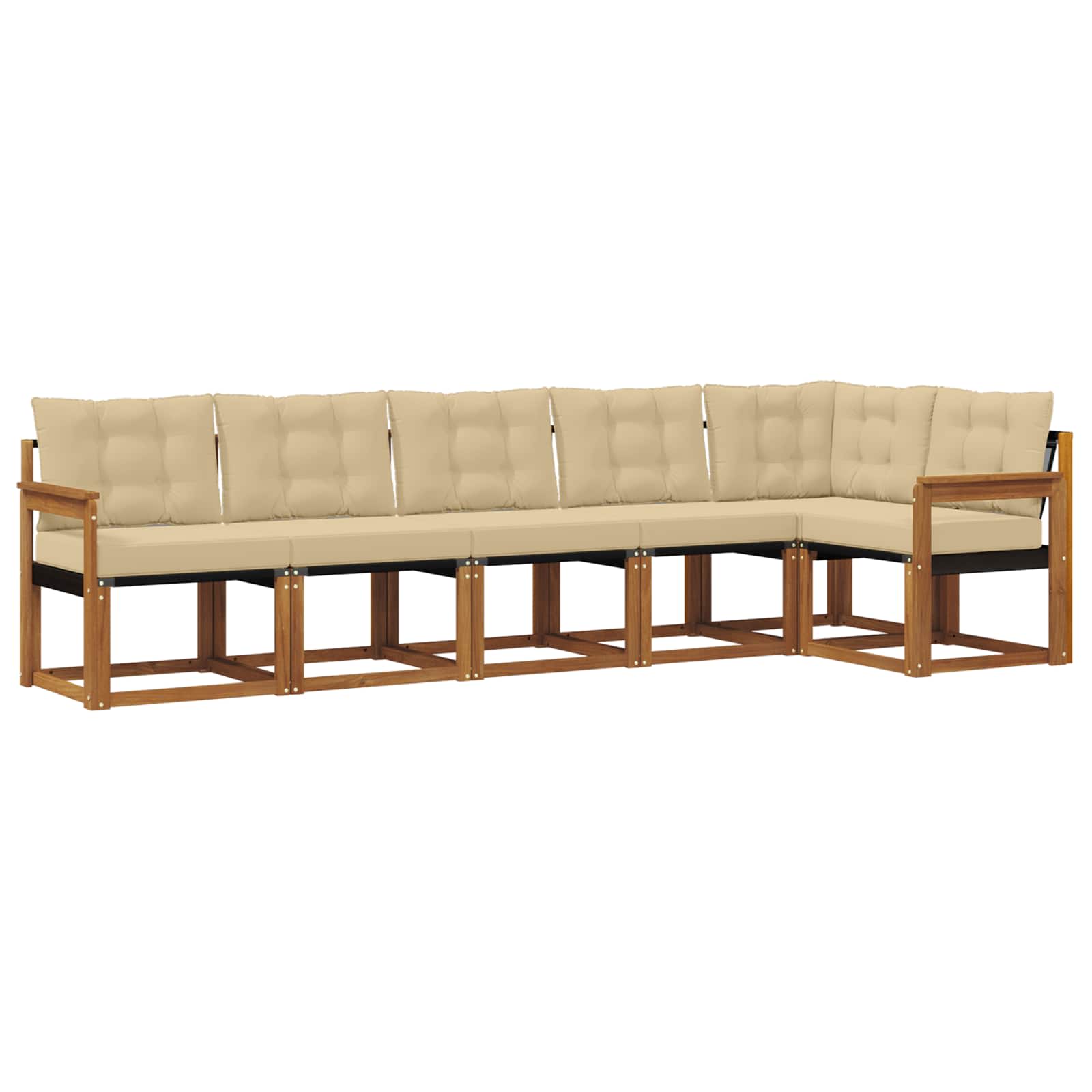 Buiten bankenset met kussen 6 pcs Natuurlijk en Beige is nu te koop bij PeponiXL, paradijselijk wonen!