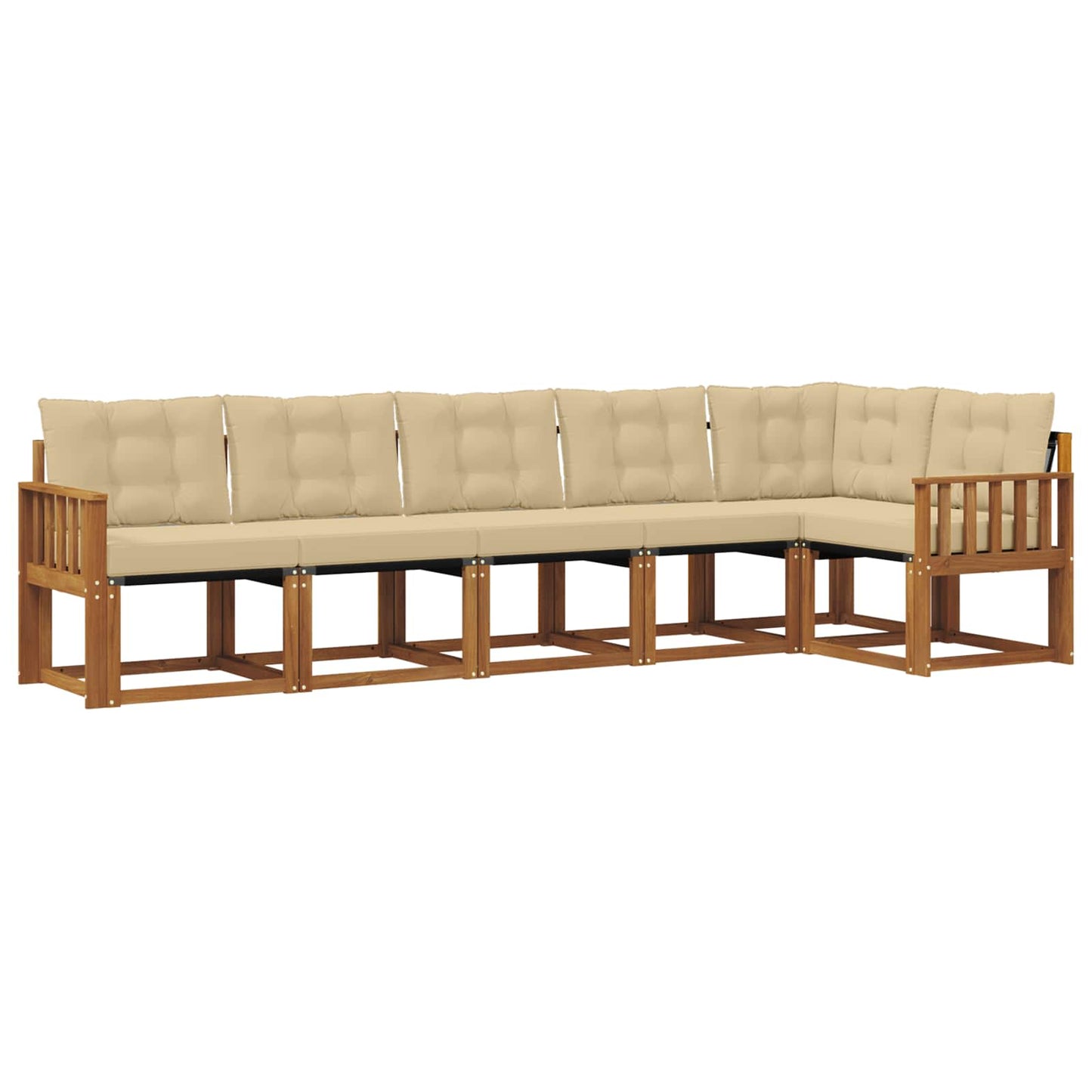 Buiten bankenset met kussen 6 pcs Natuurlijk en Beige is nu te koop bij PeponiXL, paradijselijk wonen!