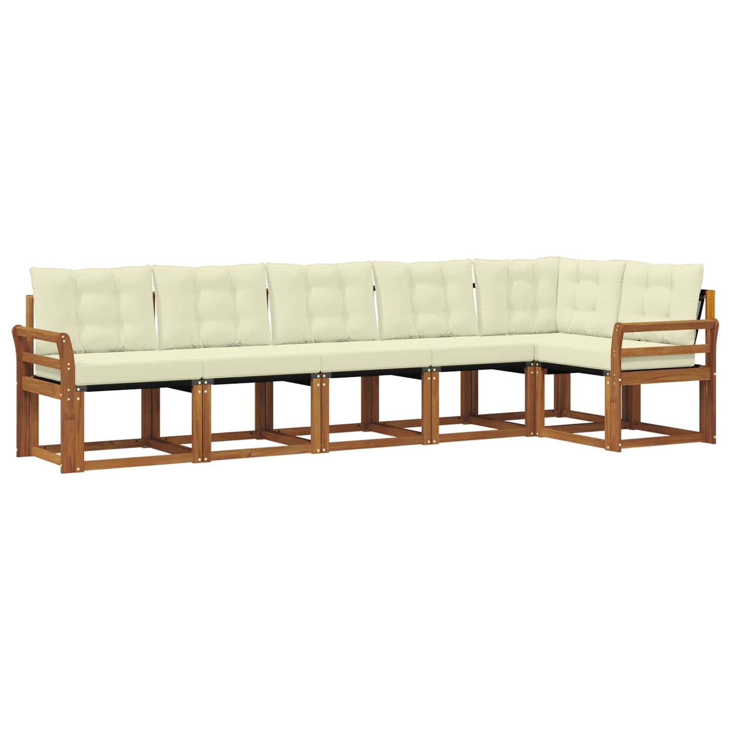 Buiten bankenset met kussen 6 pcs Natuurlijk en Crème is nu te koop bij PeponiXL, paradijselijk wonen!