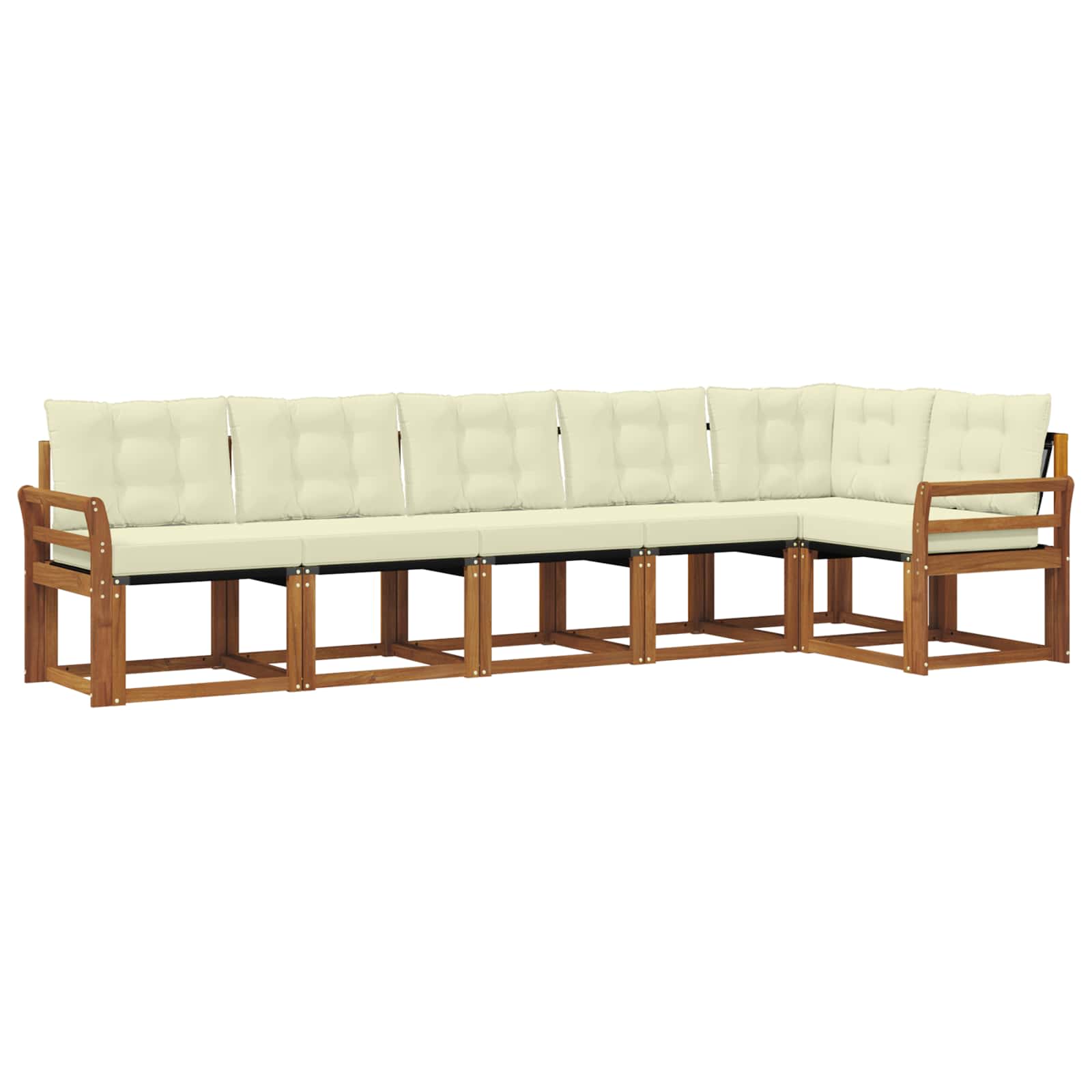 Buiten bankenset met kussen 6 pcs Natuurlijk en Crème is nu te koop bij PeponiXL, paradijselijk wonen!